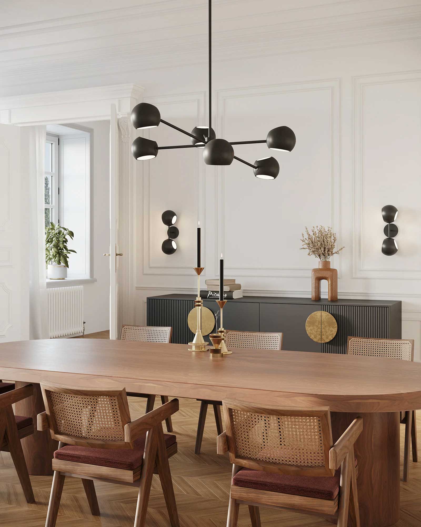 Suspension WILLOW en noir mat — CH648637MB — Luminaire Expert
