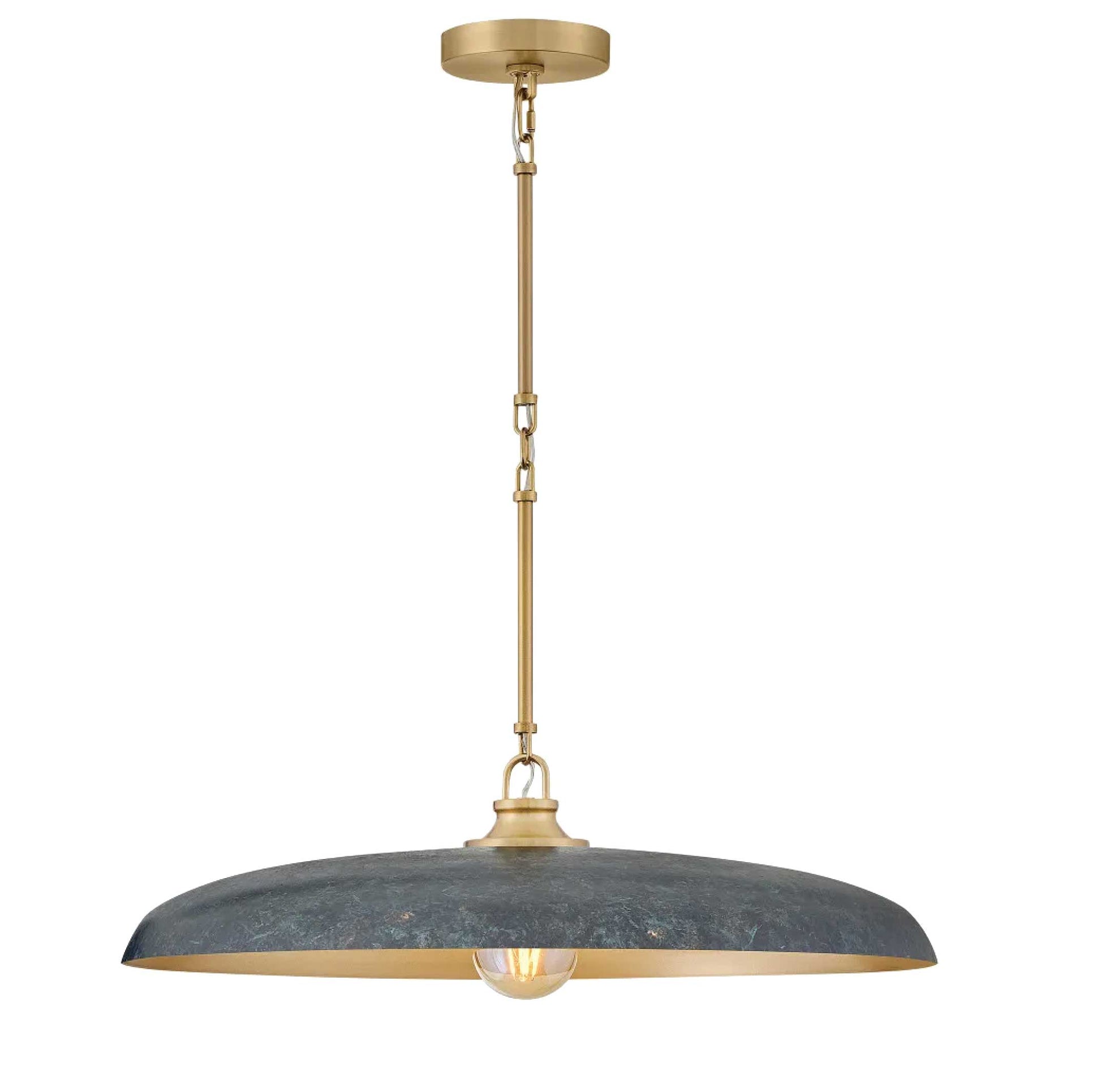 Suspension SADIE en laiton laqué et vert-de-gris antique — 48165LCB-AV — Luminaire Expert