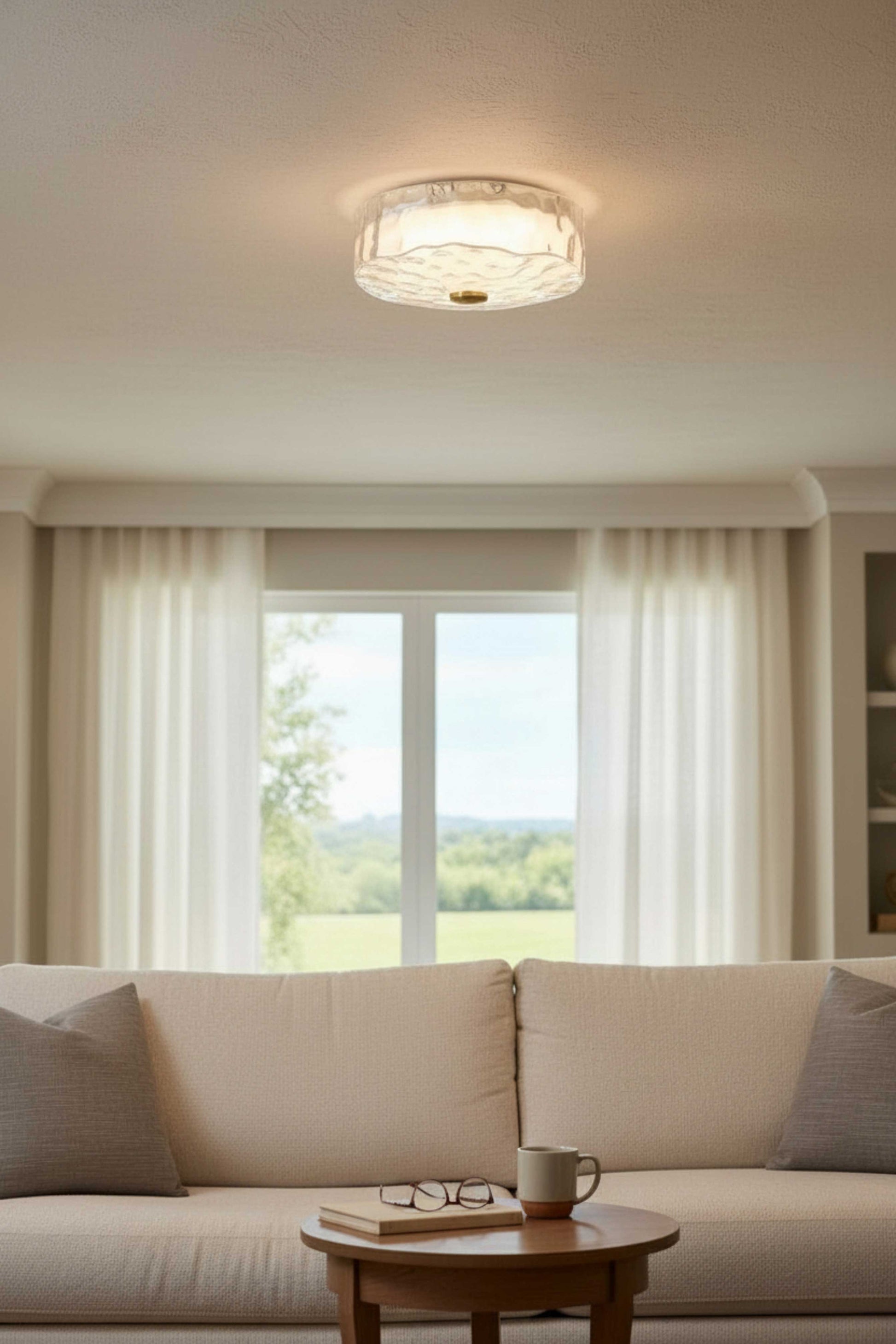 Plafonnier DULCE en laiton vieilli — DUL-1120LEDFH-AGB — Luminaire Expert