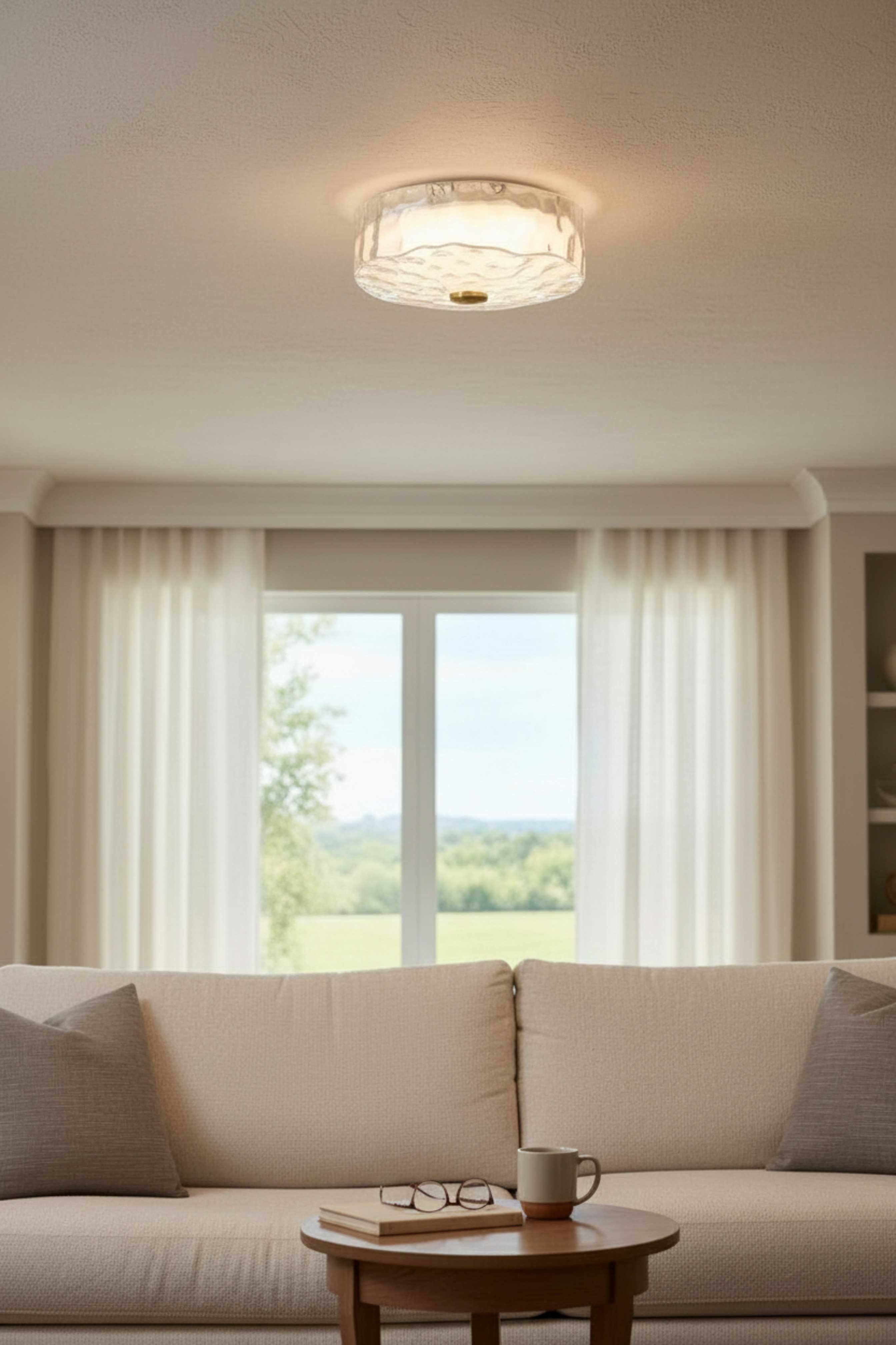 Plafonnier DULCE en laiton vieilli — DUL-1120LEDFH-AGB — Luminaire Expert