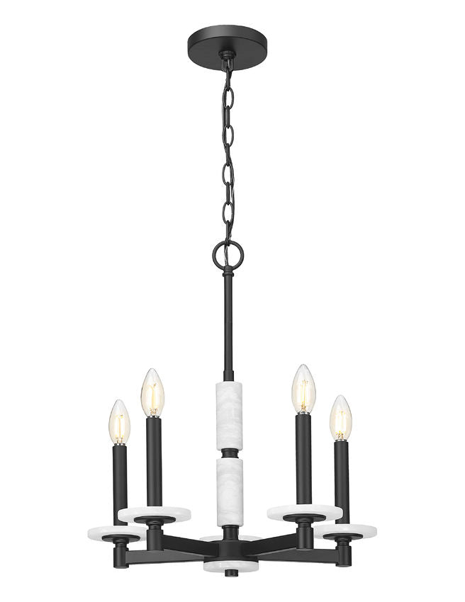 Suspension KADEN en noir mat et albâtre — IL-120I — Luminaire Expert