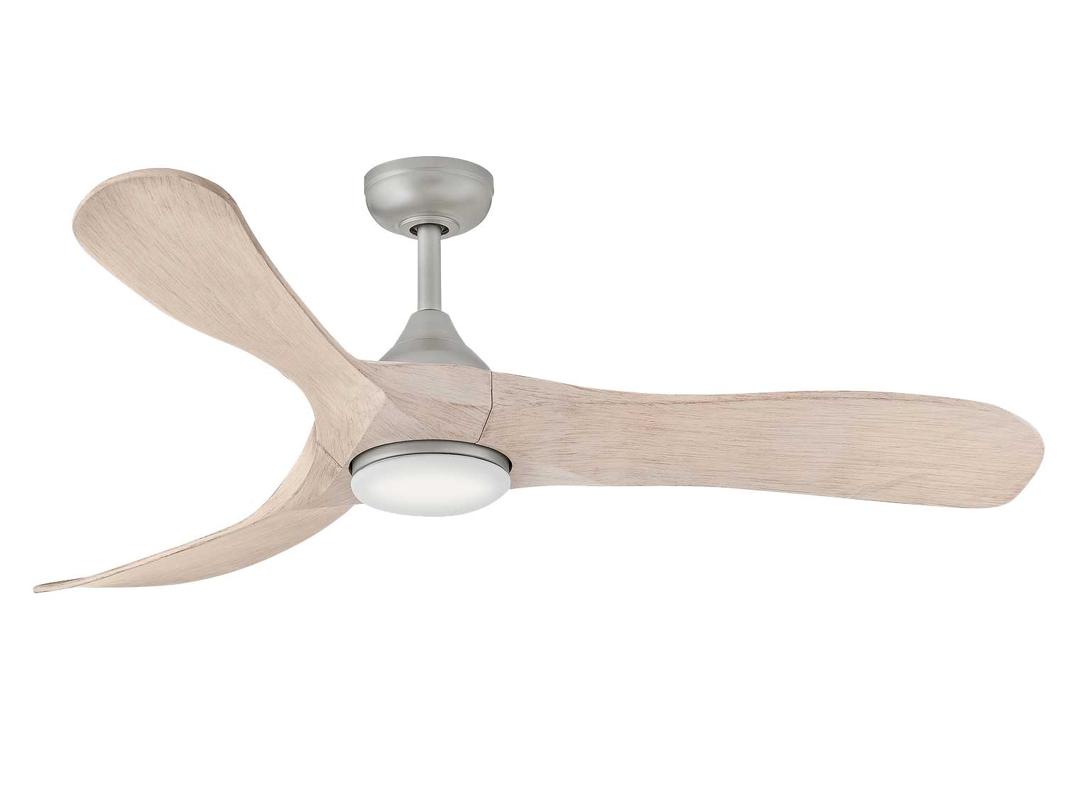 Ventilateur de plafond SWELL LLUMINATED en nickel brossé et bois — 903856FBN-LDD — Luminaire Expert