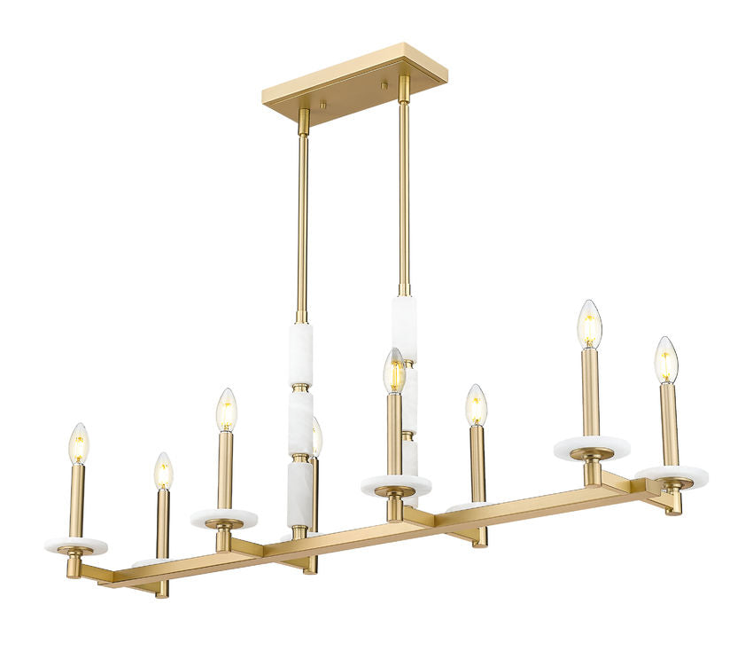 Suspension KADEN en or moderne et albâtre — IL-120N — Luminaire Expert