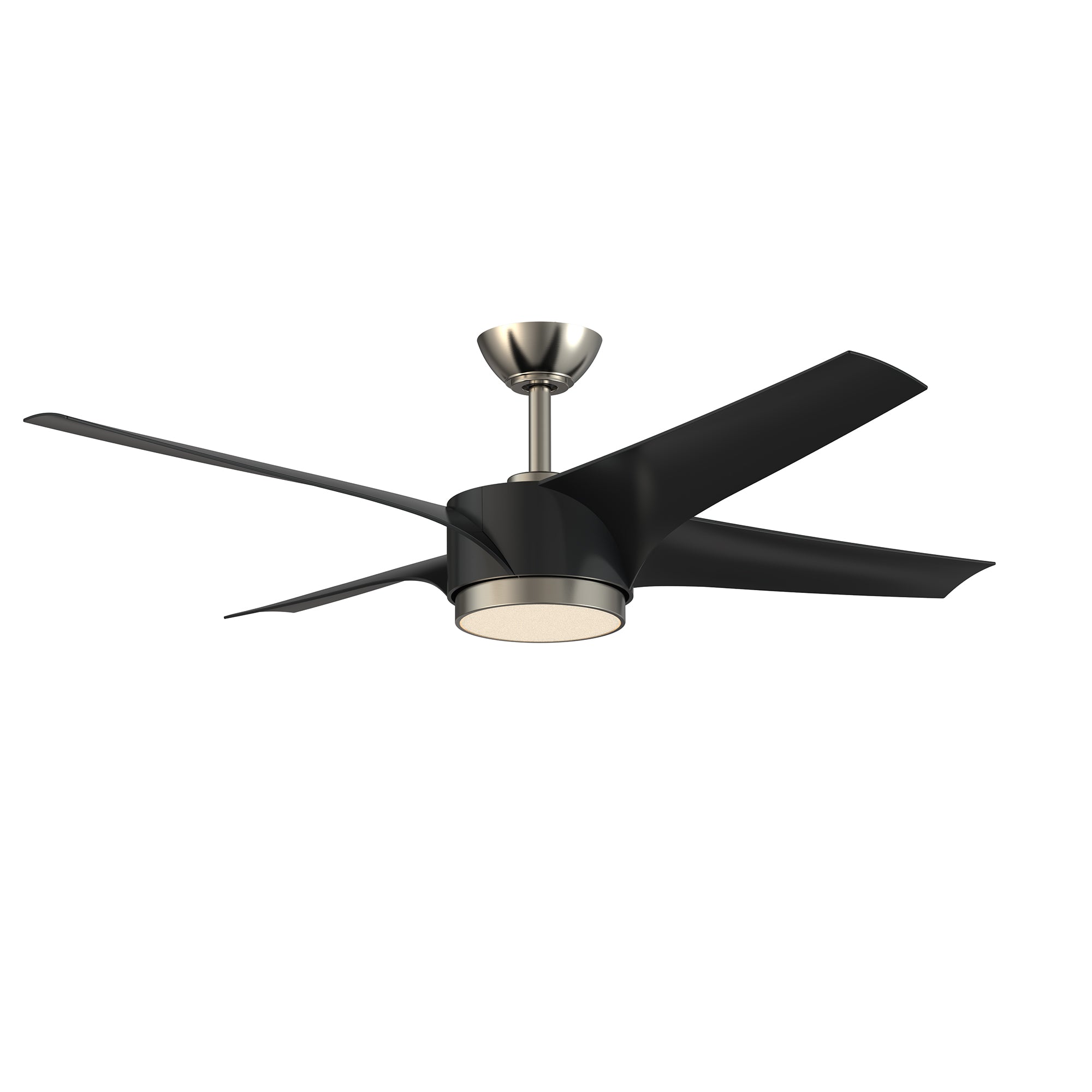 Ventilateur de plafond VELA en noir et nickel satiné — AC30952-BLK/SN — Luminaire Expert