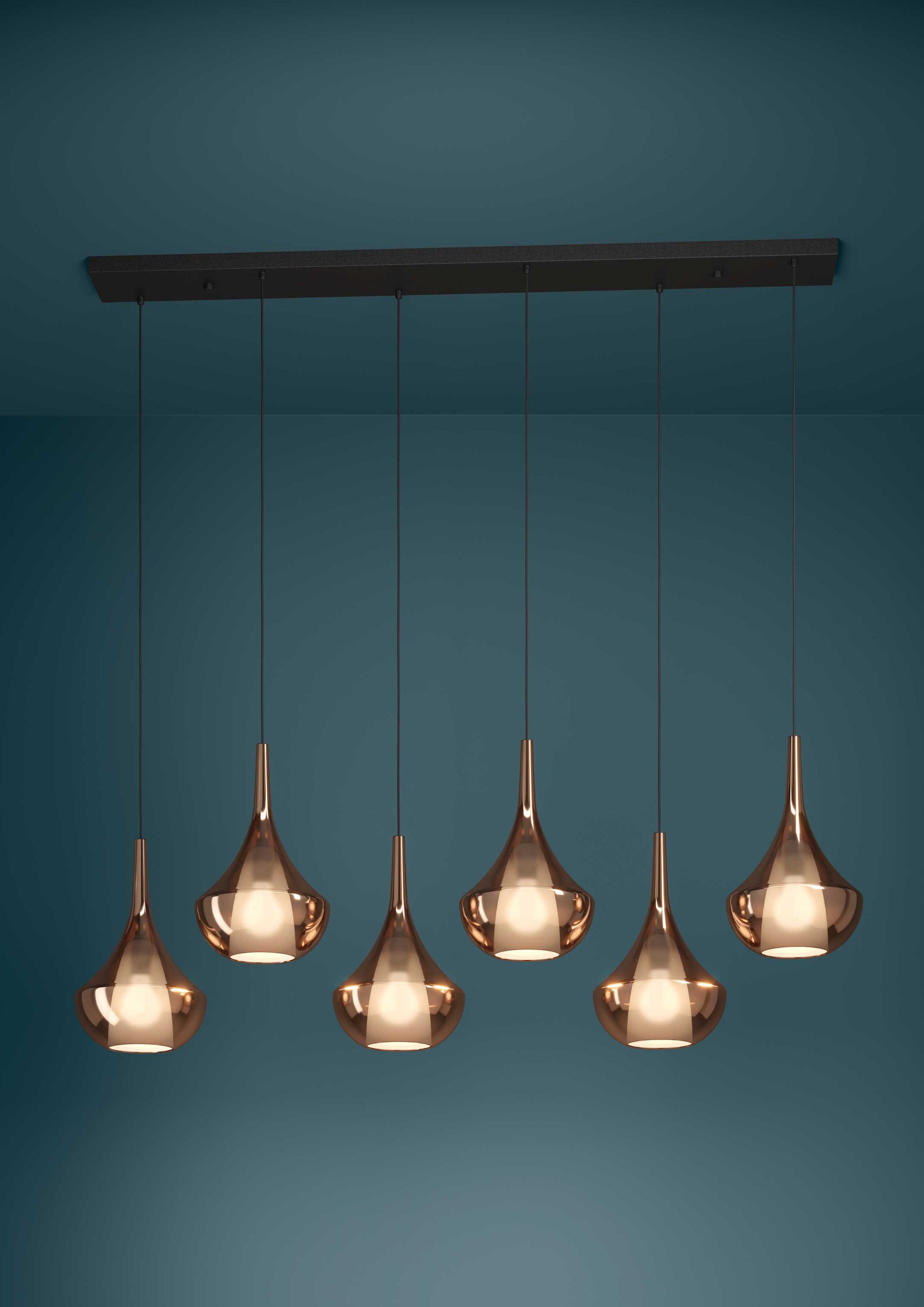Suspension ALMOSTER en noir cuivré texturé — 390441A — Luminaire Expert
