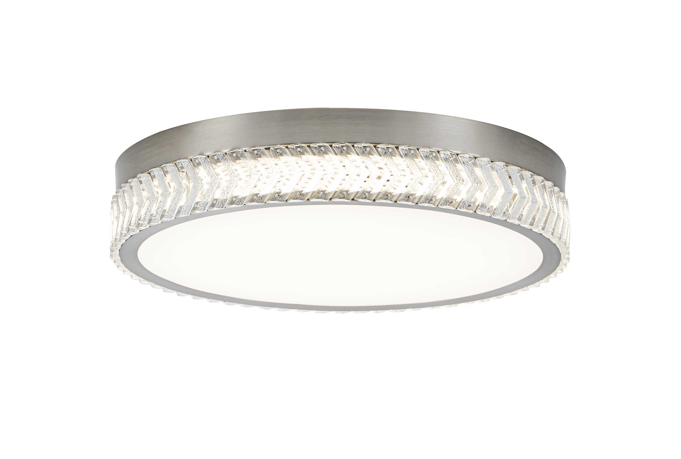 Plafonnier CHEVRON en nickel brossé — AC5058BN — Luminaire Expert