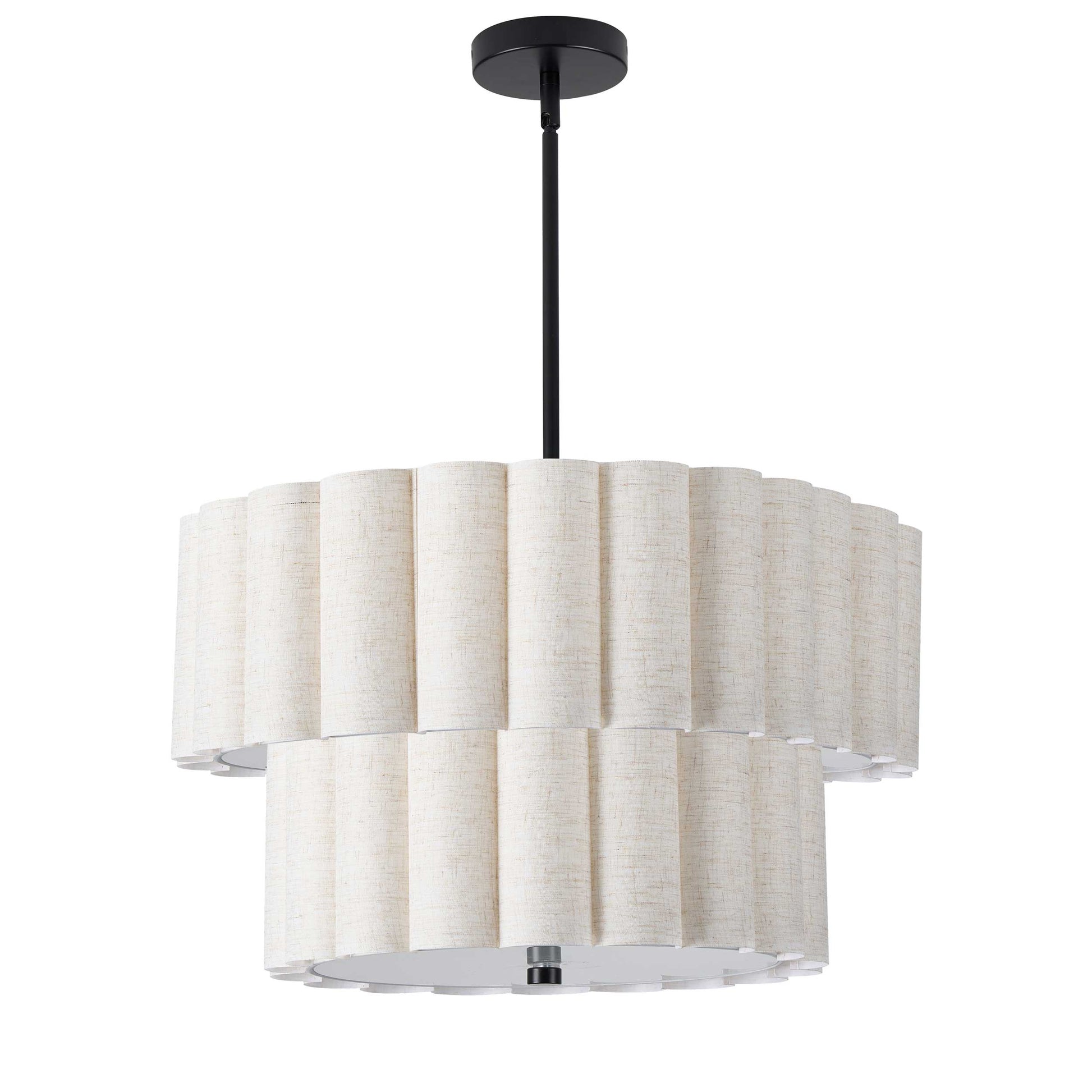 Suspension PACIFICA en noir mat et beige — PCA-224P-MB-FX — Luminaire Expert