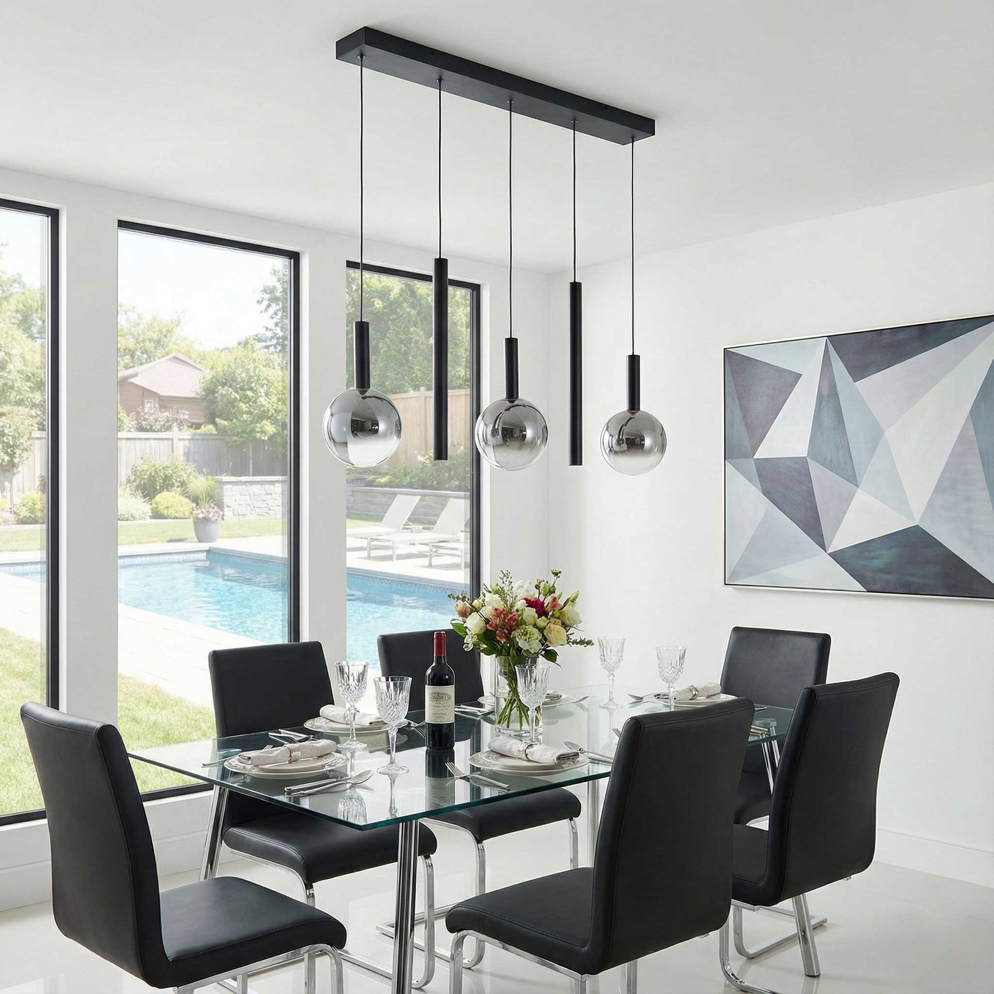 Suspension MODELLA en noir — AC5006BK — Luminaire Expert