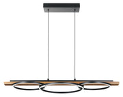 Suspension BOYAL en noir et bois — Eglo