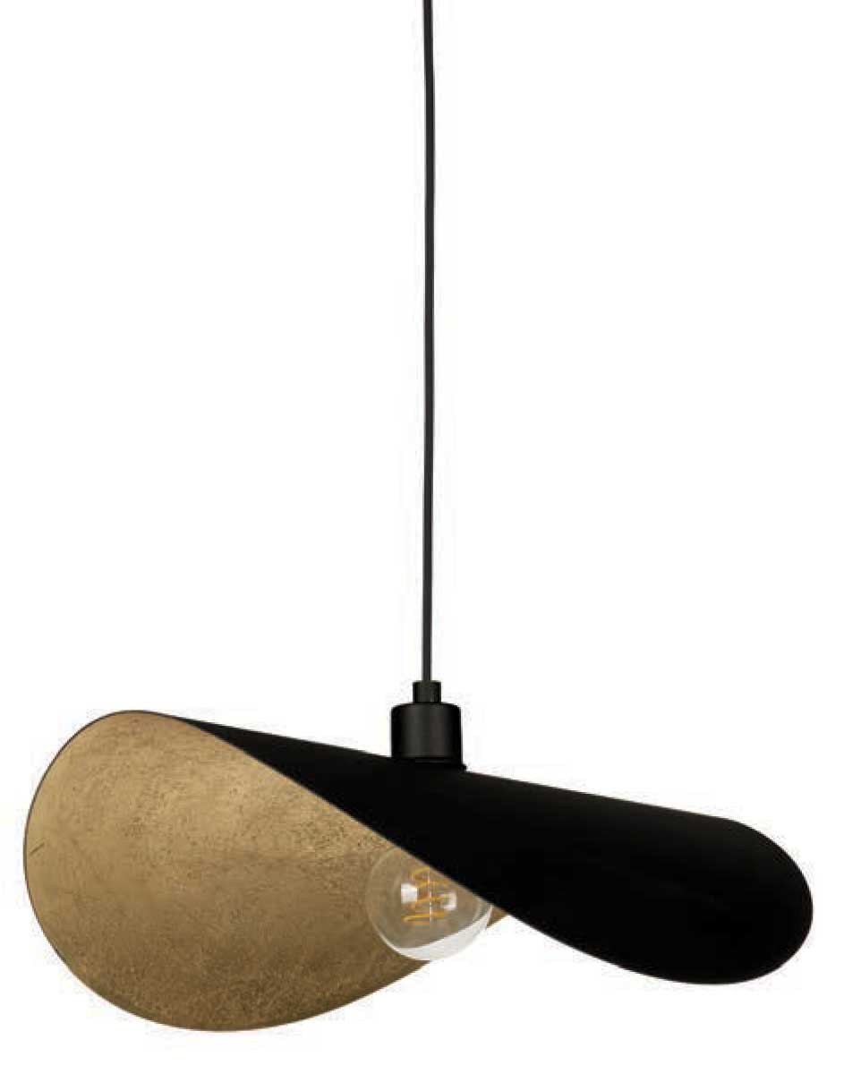 Suspension SACEDA en noir et feuilles d'or — Eglo
