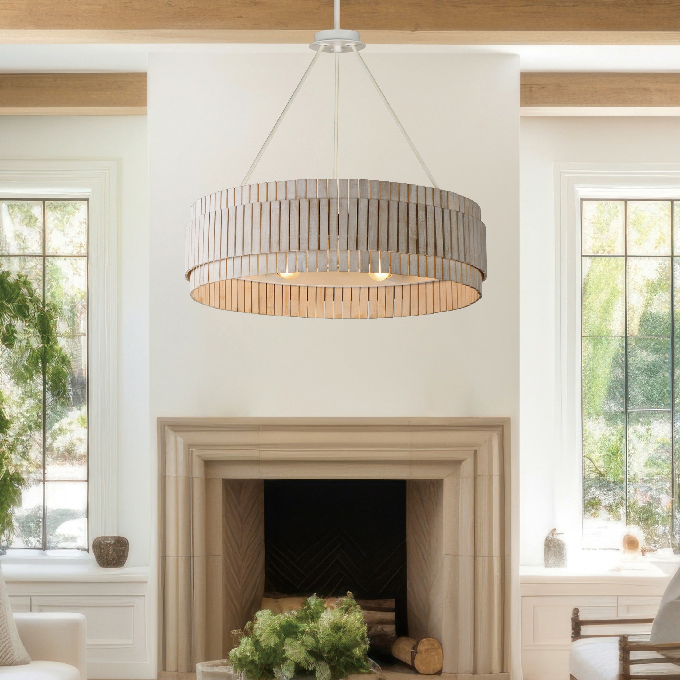 Suspension SATORI en écru — 14456WWTEC — Luminaire Expert