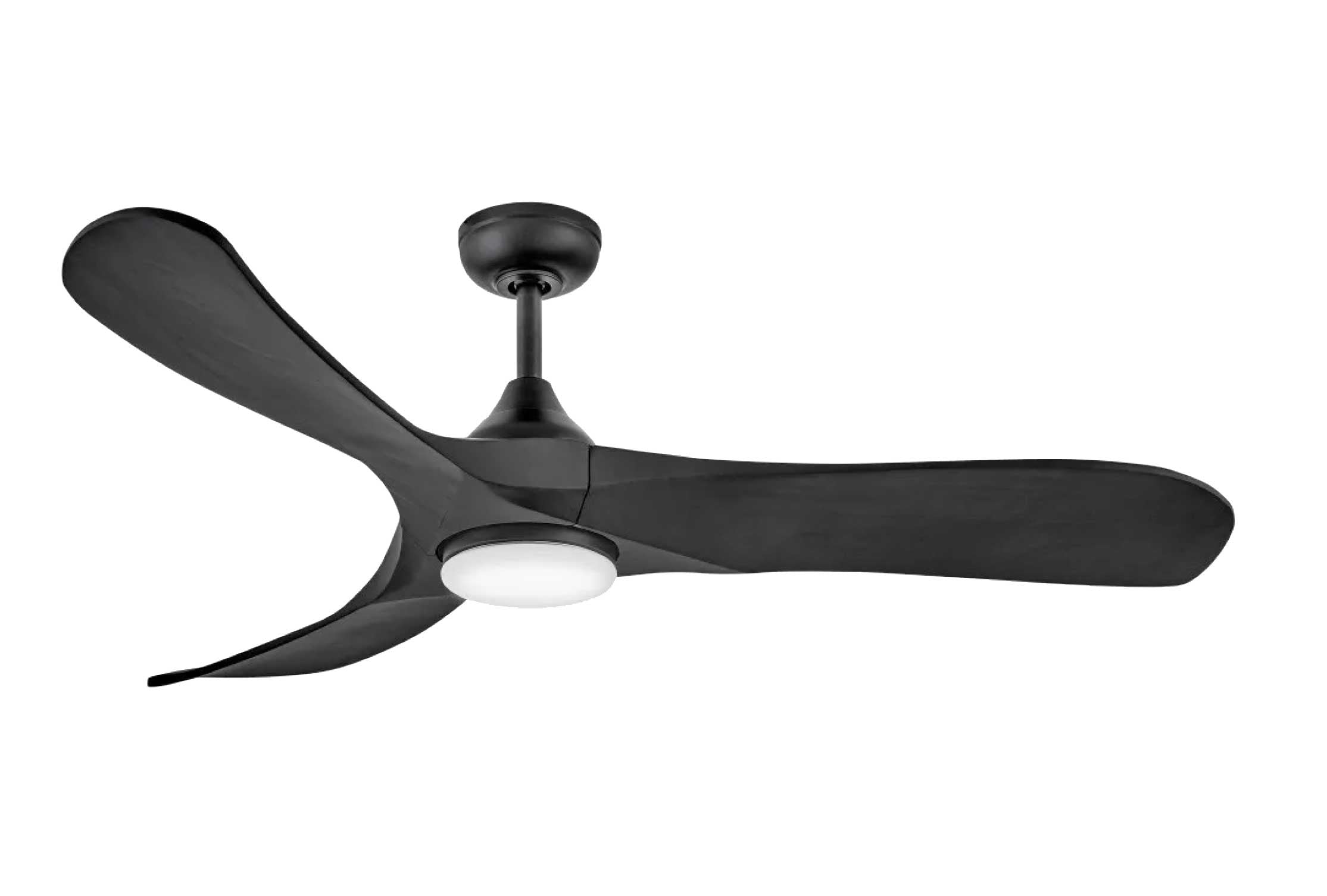 Ventilateur de plafond SWELL LLUMINATED en noir mat et bois — 903856FBB-LDD — Luminaire Expert