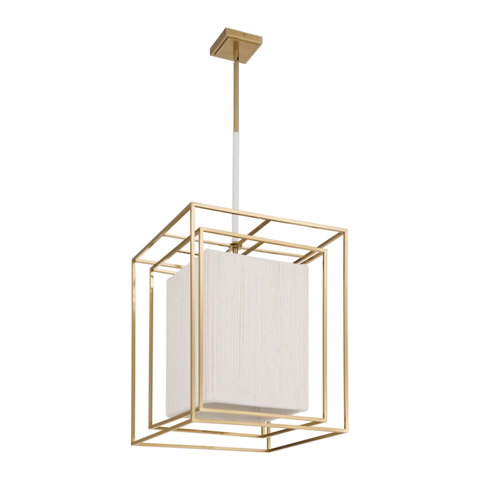 Suspension ABBEY en laiton et crème — 207269A — Luminaire Expert