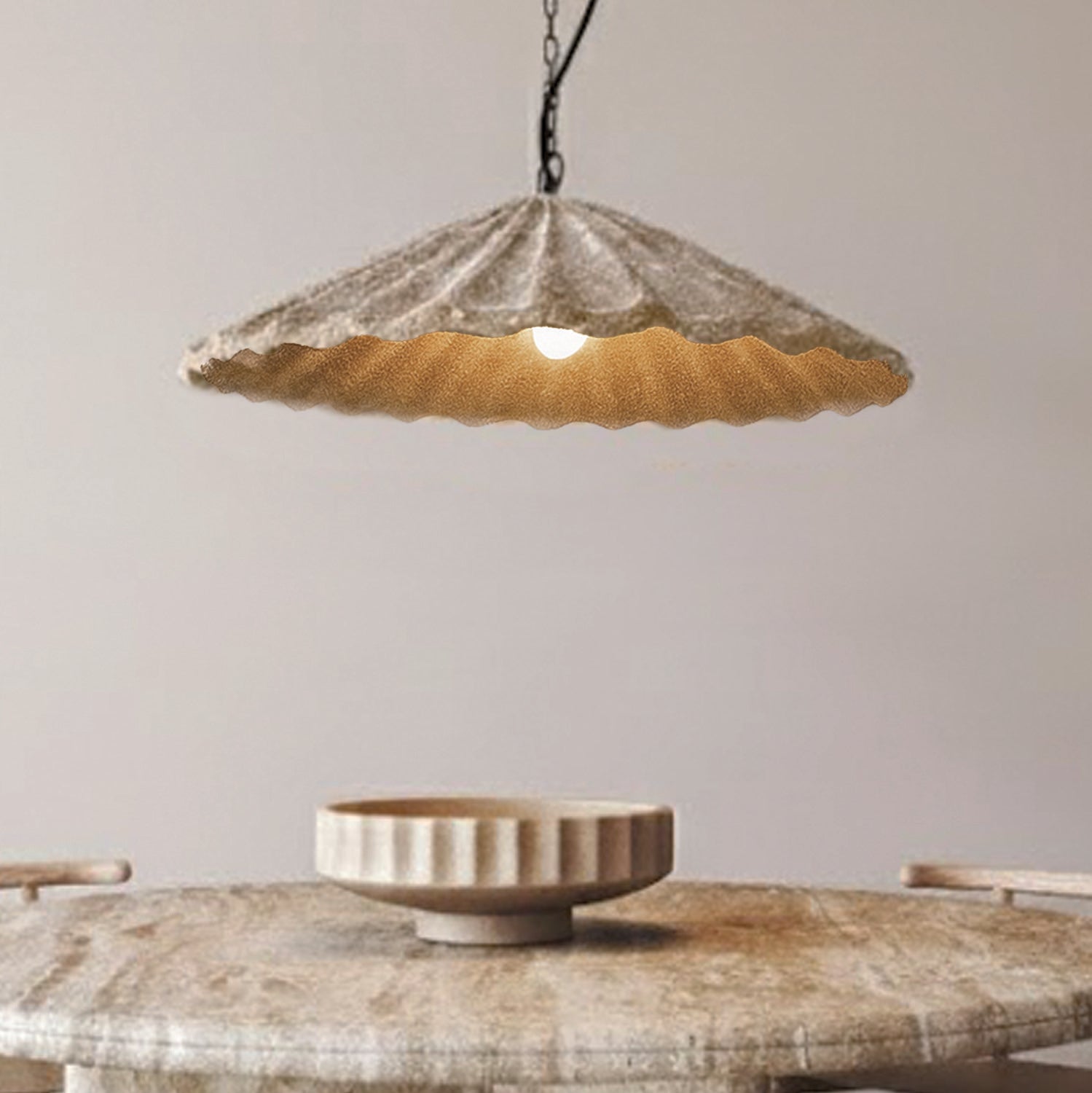 Suspension ROME en noir - abat-jour en ciment — IPL2245B01NC — Luminaire Expert