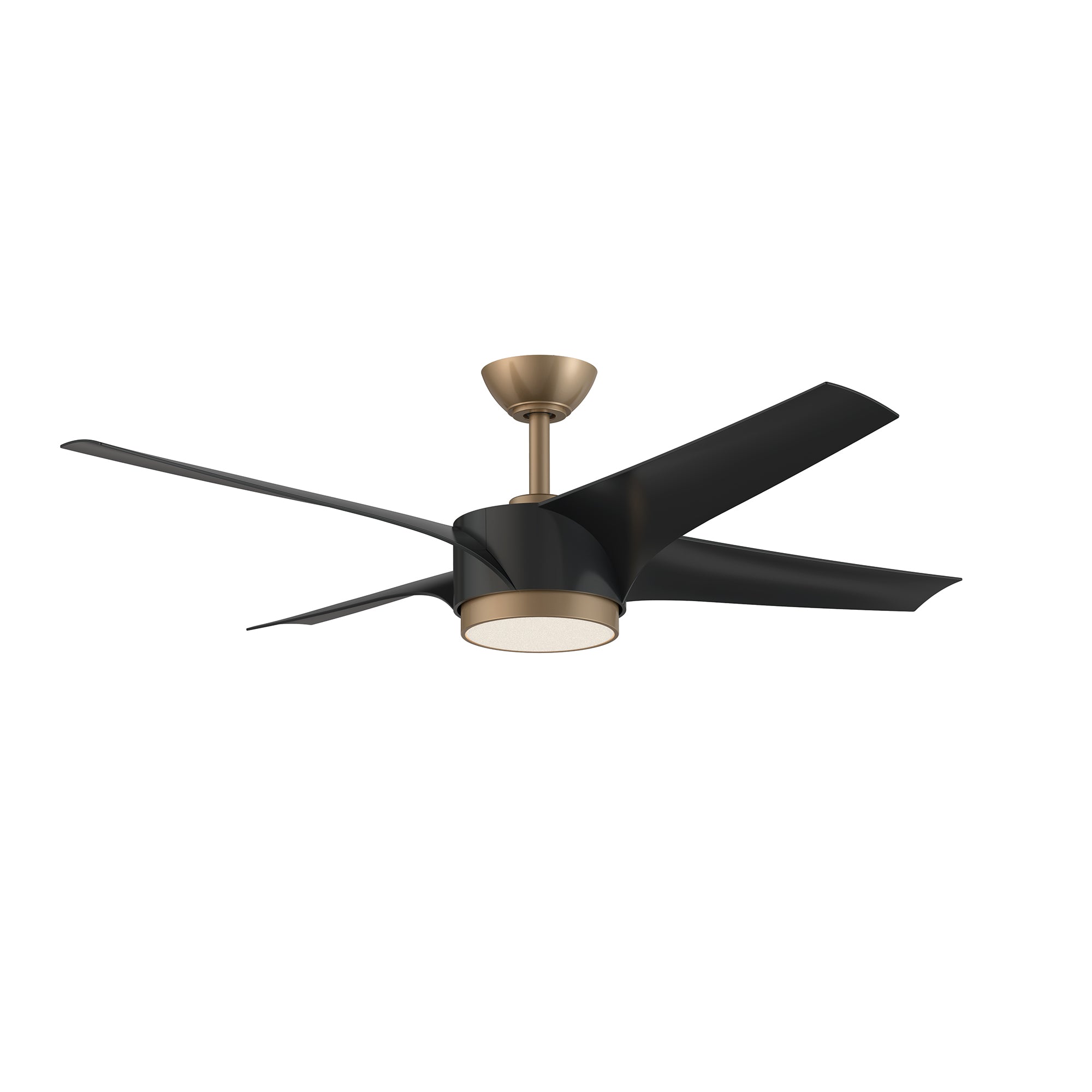 Ventilateur de plafond VELA en noir et laiton — AC30952-BLK/OCB — Luminaire Expert