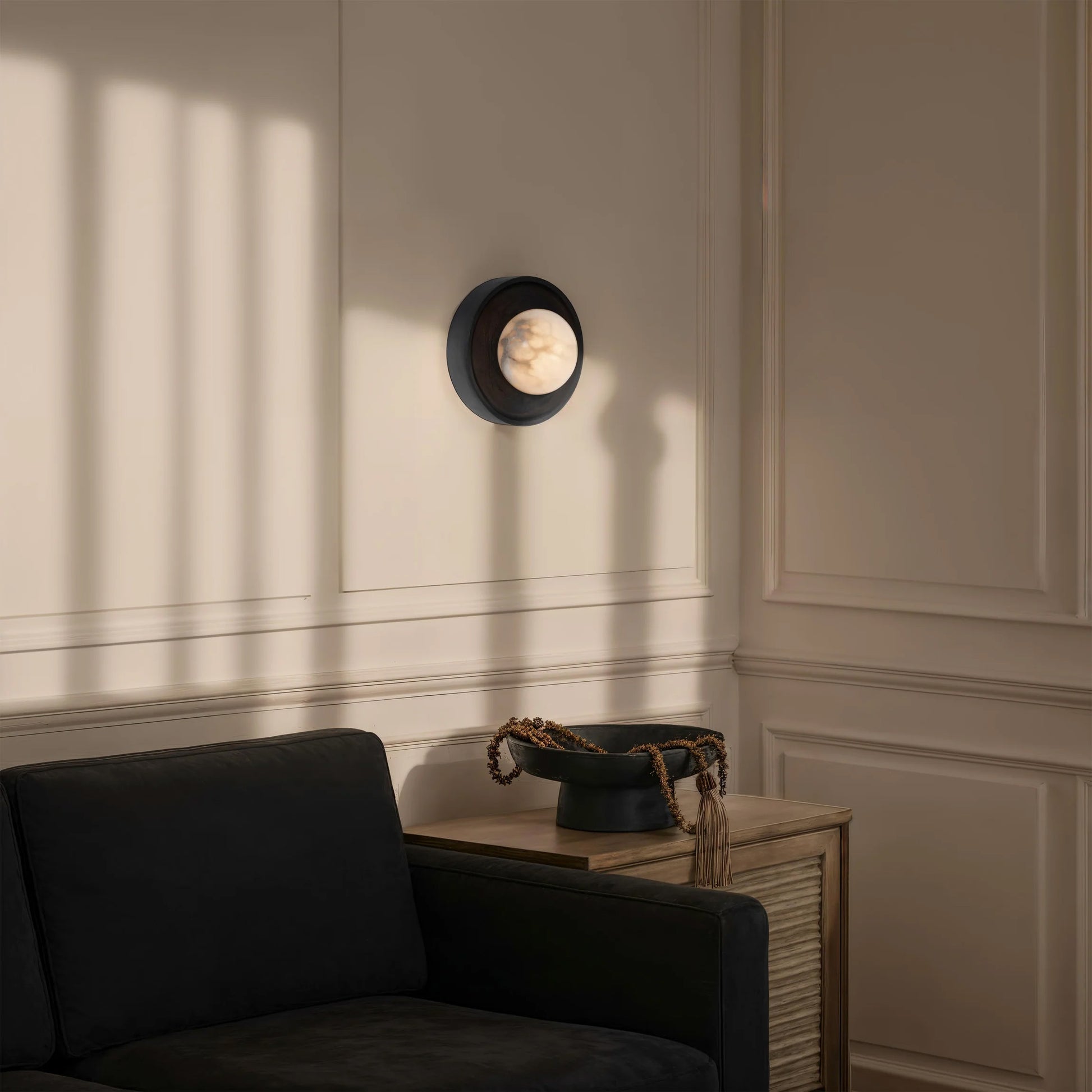 Applique murale HALOA en manguier teinté — WS182 — Luminaire Expert