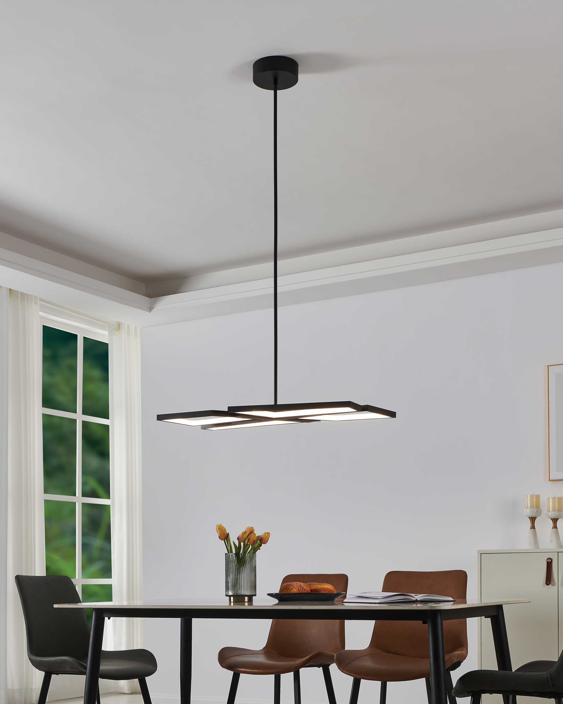 Suspension ALFIE en noir texturé — 207768A — Luminaire Expert