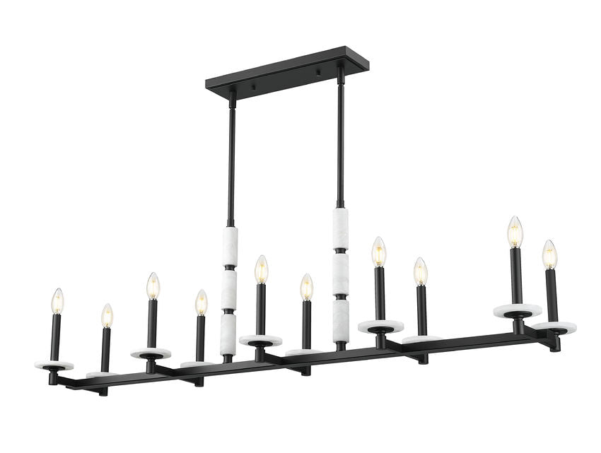 Suspension KADEN en noir mat et albâtre — IL-120A — Luminaire Expert