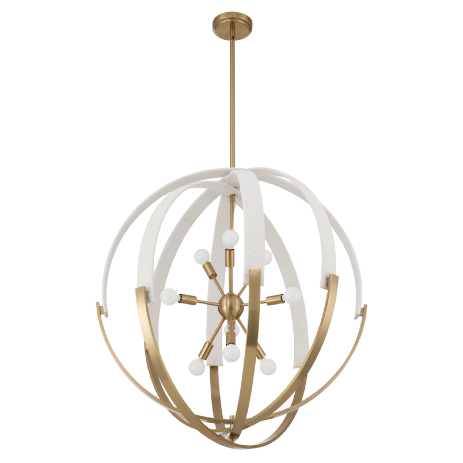 Suspension ABBEY en laiton et crème — 207274A — Luminaire Expert