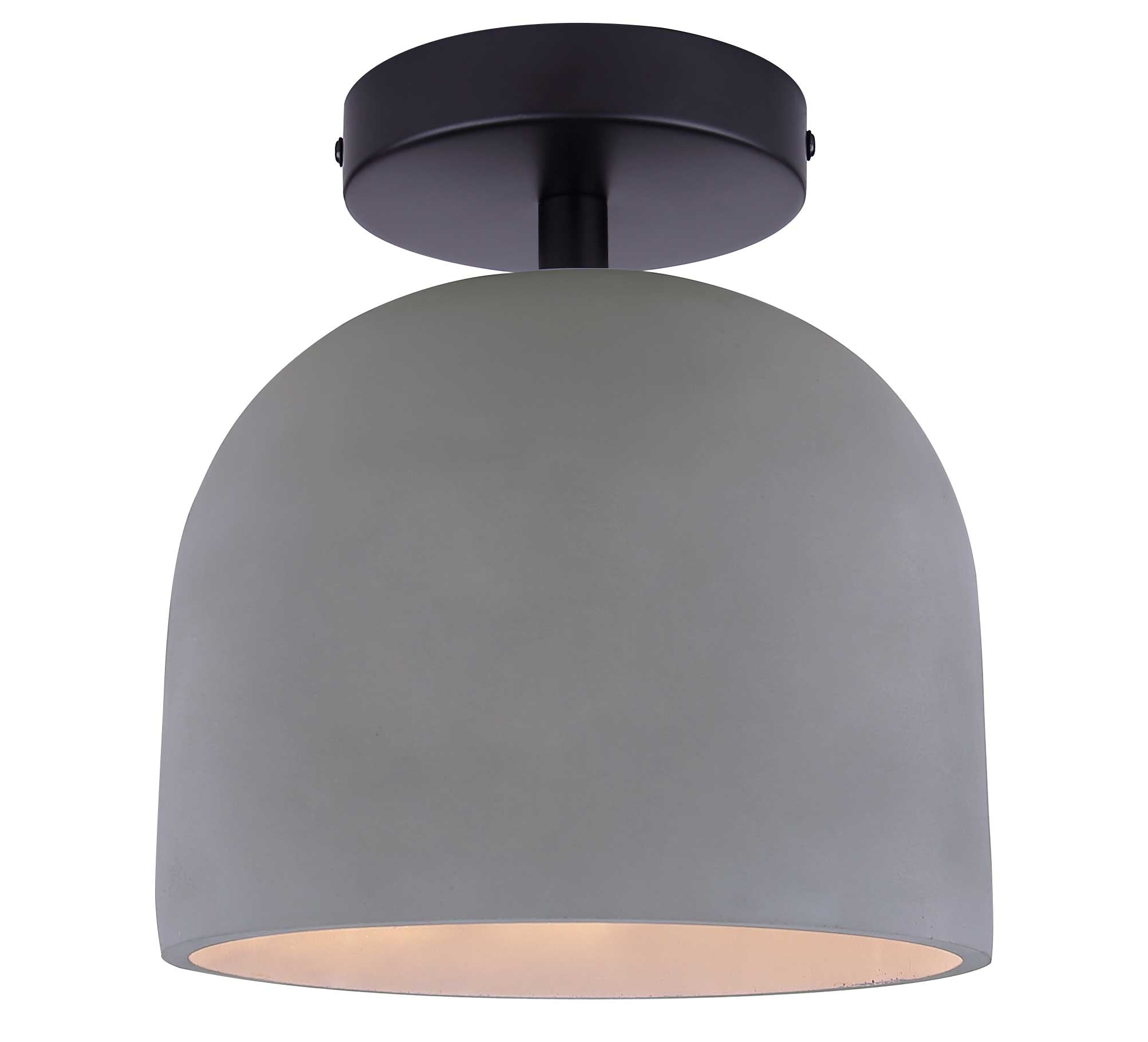 Semi-plafonnier JACK en noir mat et ciment gris — ISF729B01BK-GY — Luminaire Expert