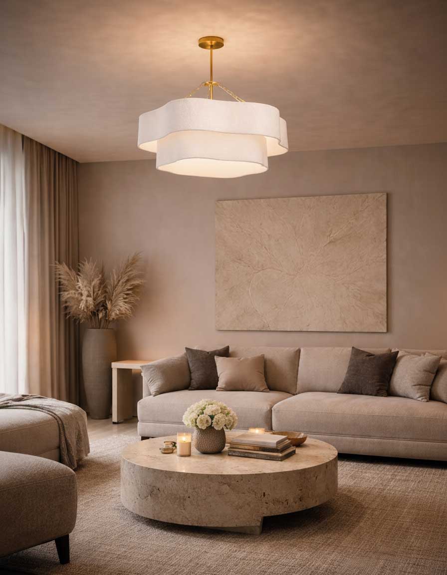 Suspension DALIA en laiton vieilli et blanc — DAL-324C-AGB — Luminaire Expert