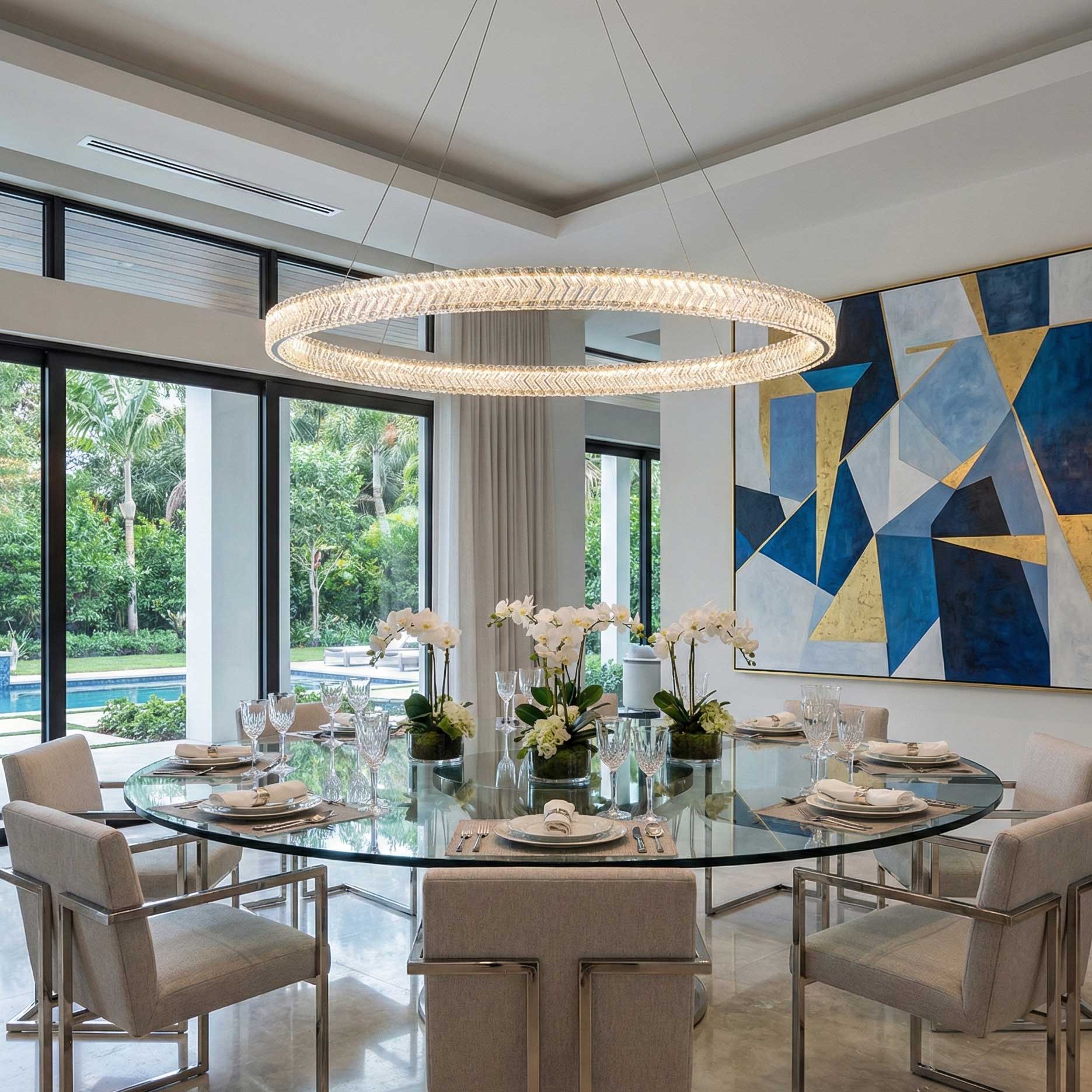 Suspension CHEVRON en nickel brossé — AC5053BN — Luminaire Expert