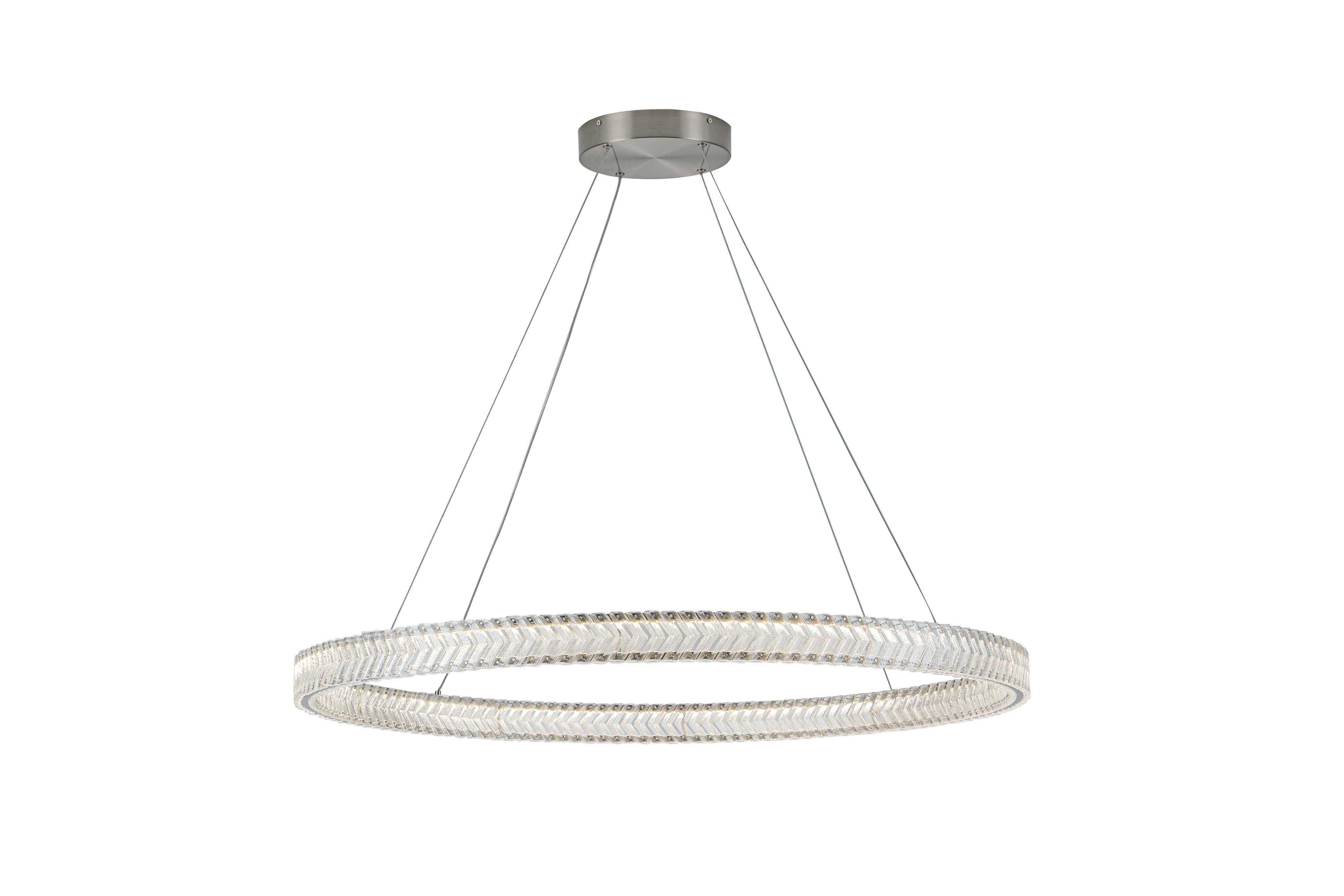 Suspension CHEVRON en nickel brossé — AC5053BN — Luminaire Expert