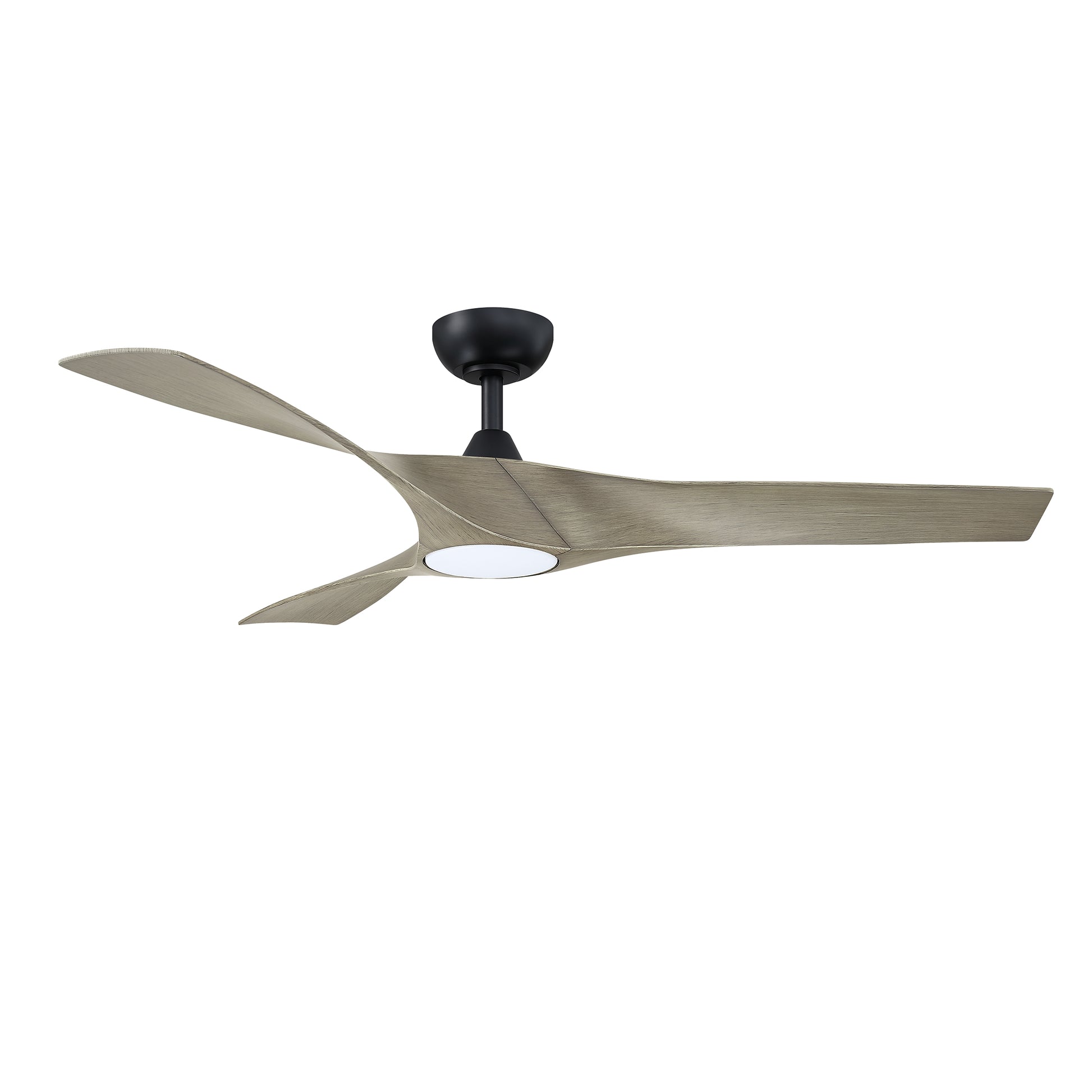 Ventilateur de plafond GENAR en noir et chêne gris patiné — AC40652-BLK/GWO — Luminaire Expert