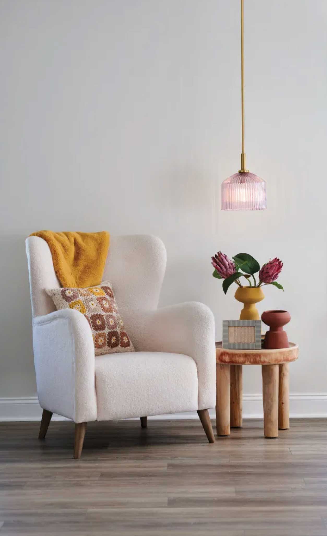 Suspension LISETTE en laiton laqué — 83727LCB-RO — Luminaire Expert