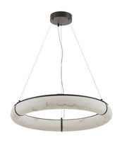 Suspension REUBEN en noir mat et albâtre — RBN-2768LEDP-MB-ALB — Luminaire Expert