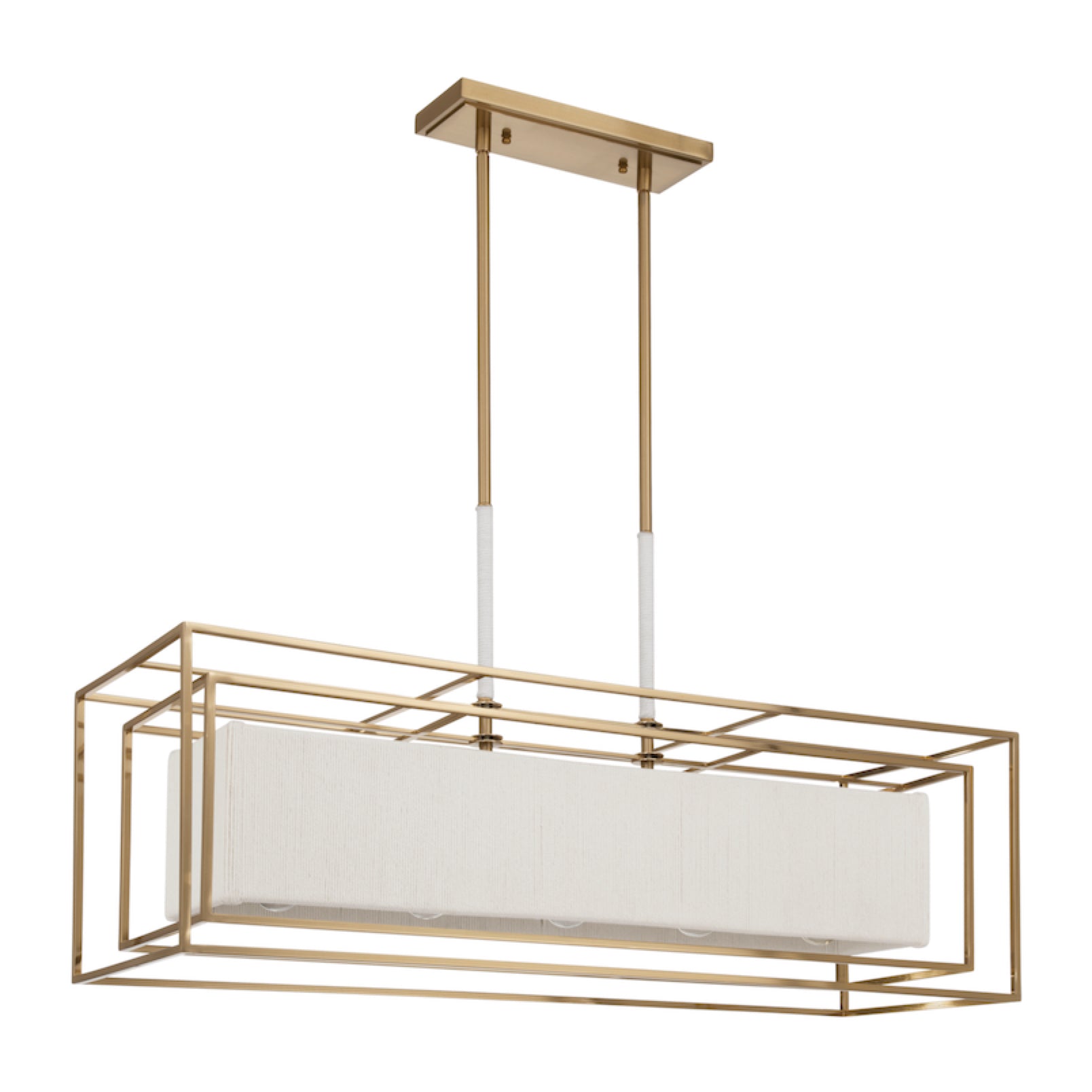 Suspension ABBEY en laiton et crème — 207271A — Luminaire Expert