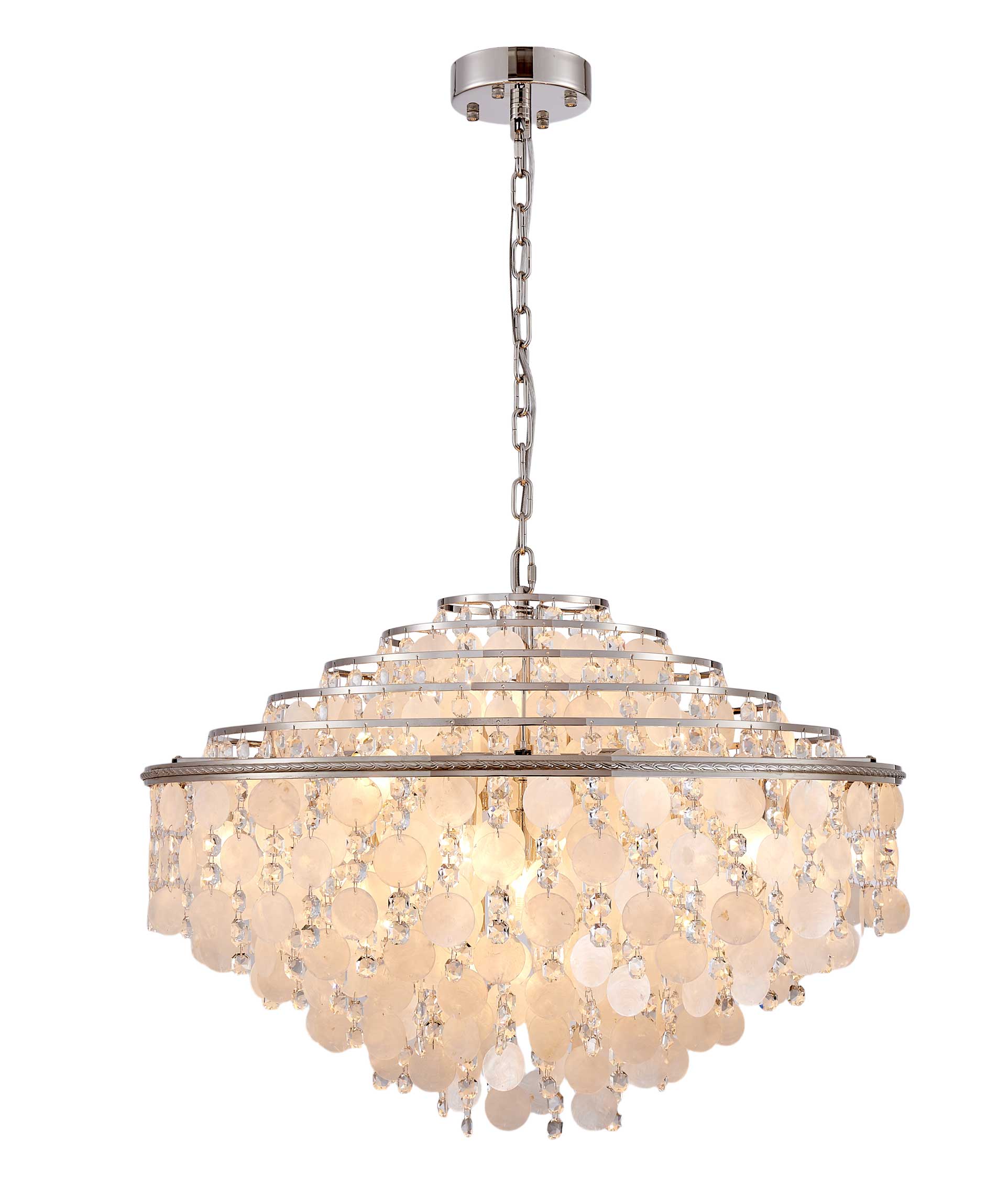 Suspension AVARA en nickel poli — AC12074PN — Luminaire Expert
