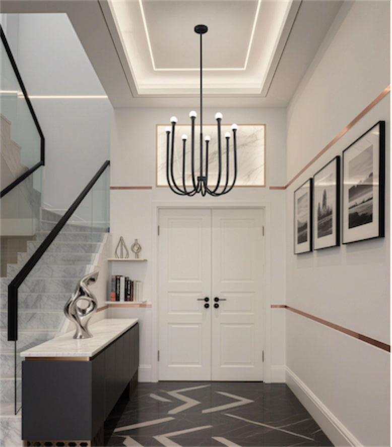 Suspension DAHLIA en noir plâtre — 207263A — Luminaire Expert