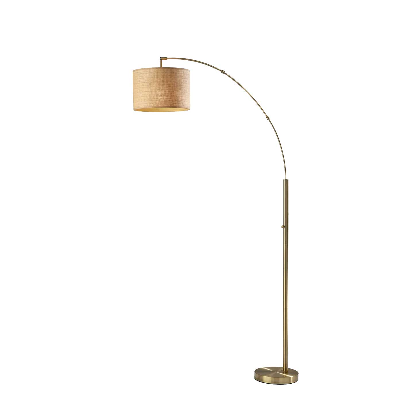 Lampe de plancher BOWERY en laiton antique — 4249-18 — Luminaire Expert