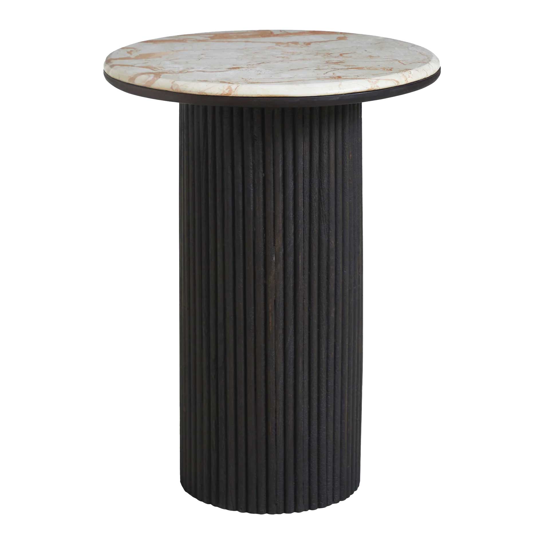 Accessoire décoratif ALESSIO en marbre, bois de manguier et noyer teinté — TA547 — Luminaire Expert