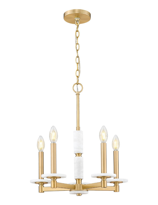 Suspension KADEN en or moderne et albâtre — IL-120J — Luminaire Expert