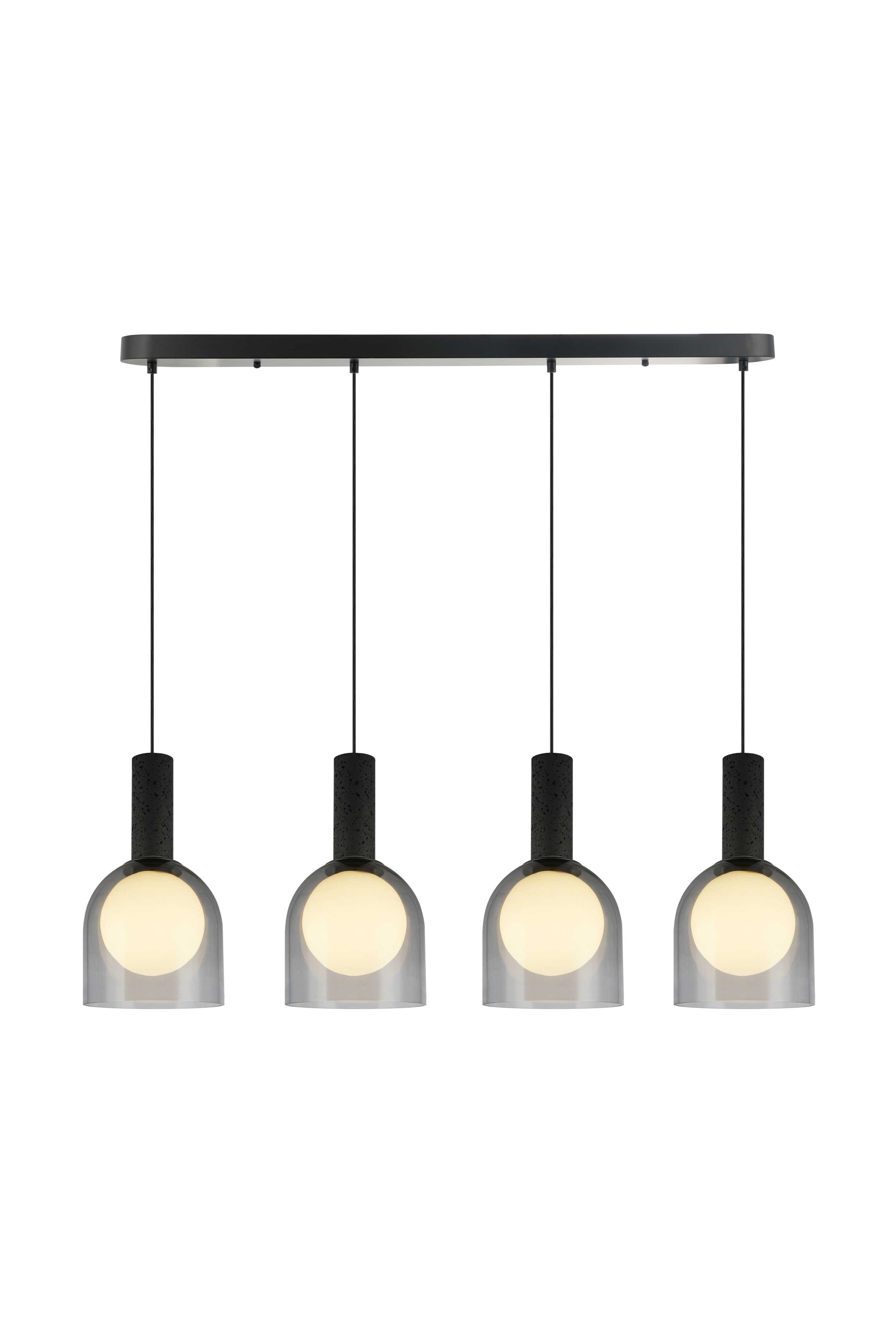 Suspension JUNA en noir et travertin — SC13384BK — Luminaire Expert