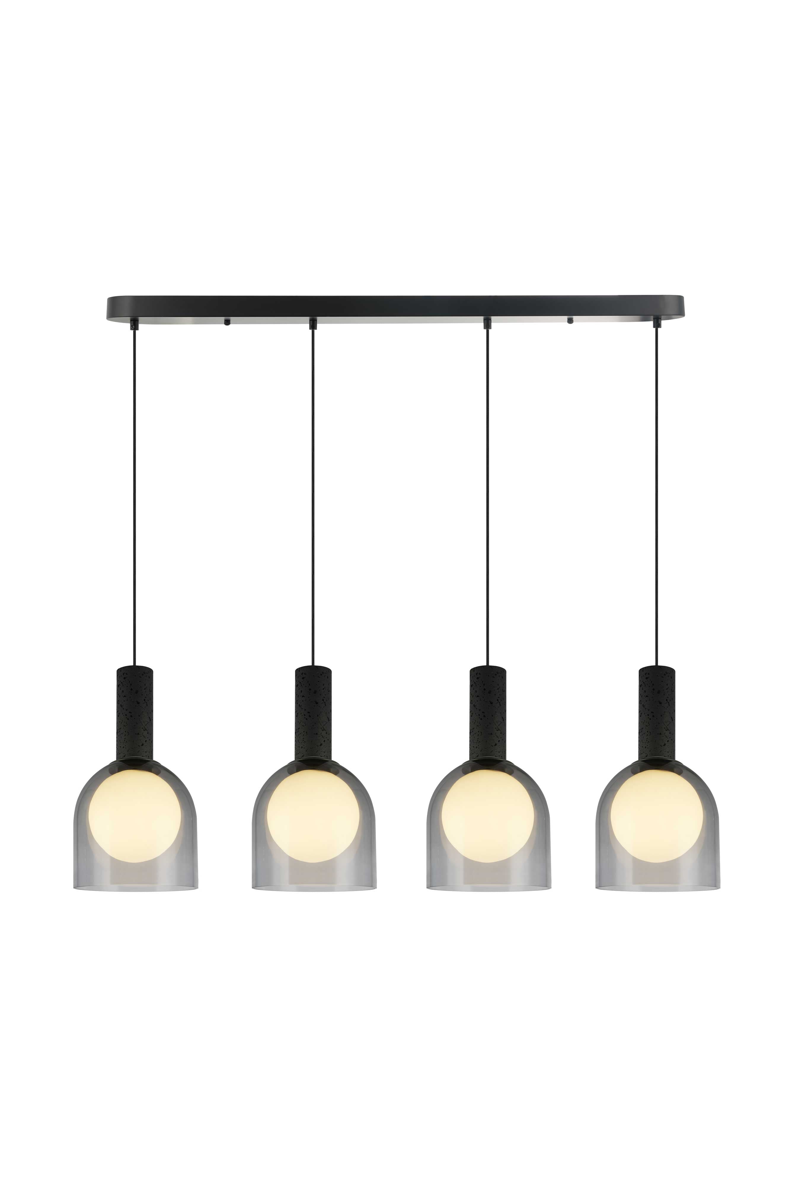 Suspension JUNA en noir et travertin — SC13384BK — Luminaire Expert
