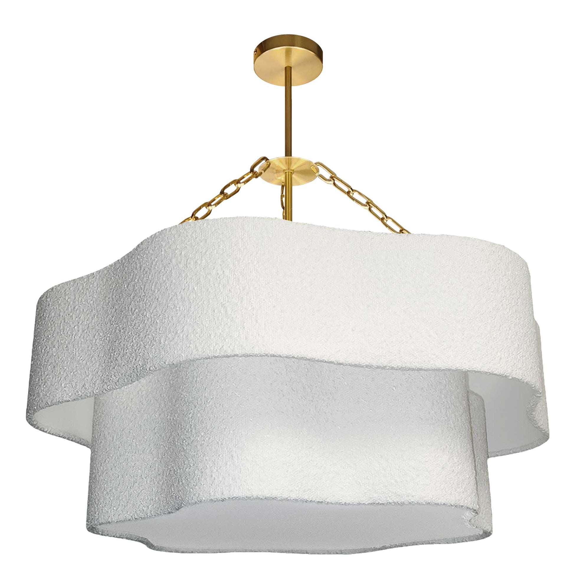 Suspension DALIA en laiton vieilli et blanc — DAL-324C-AGB — Luminaire Expert