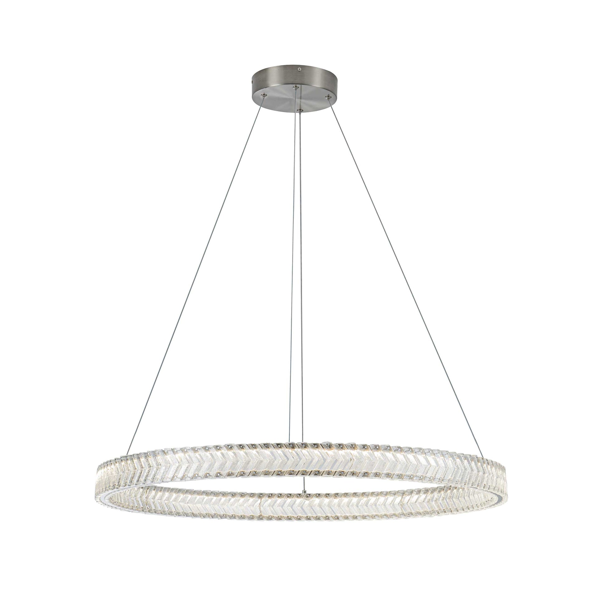Suspension CHEVRON en nickel brossé — AC5052BN — Luminaire Expert