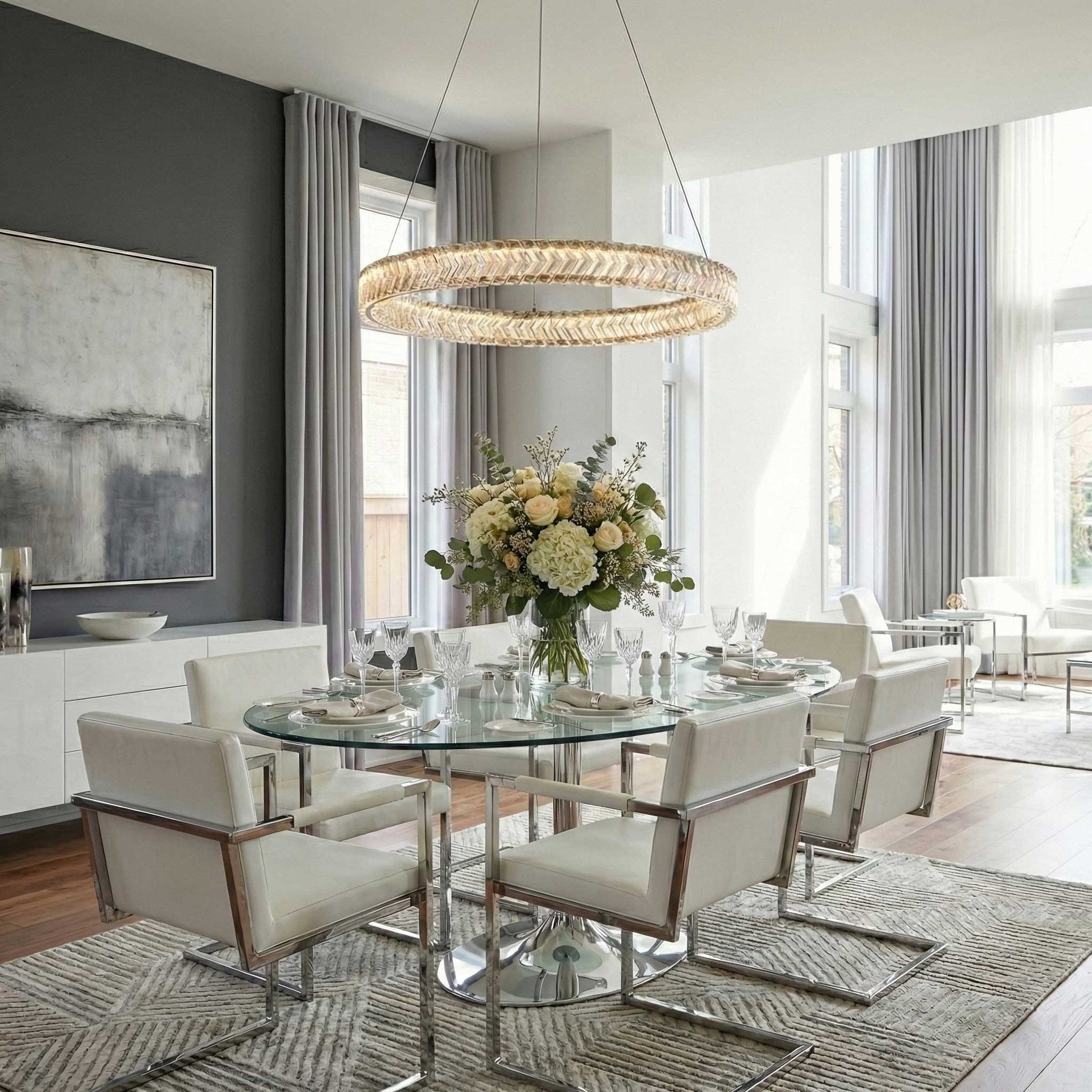 Suspension CHEVRON en nickel brossé — AC5051BN — Luminaire Expert