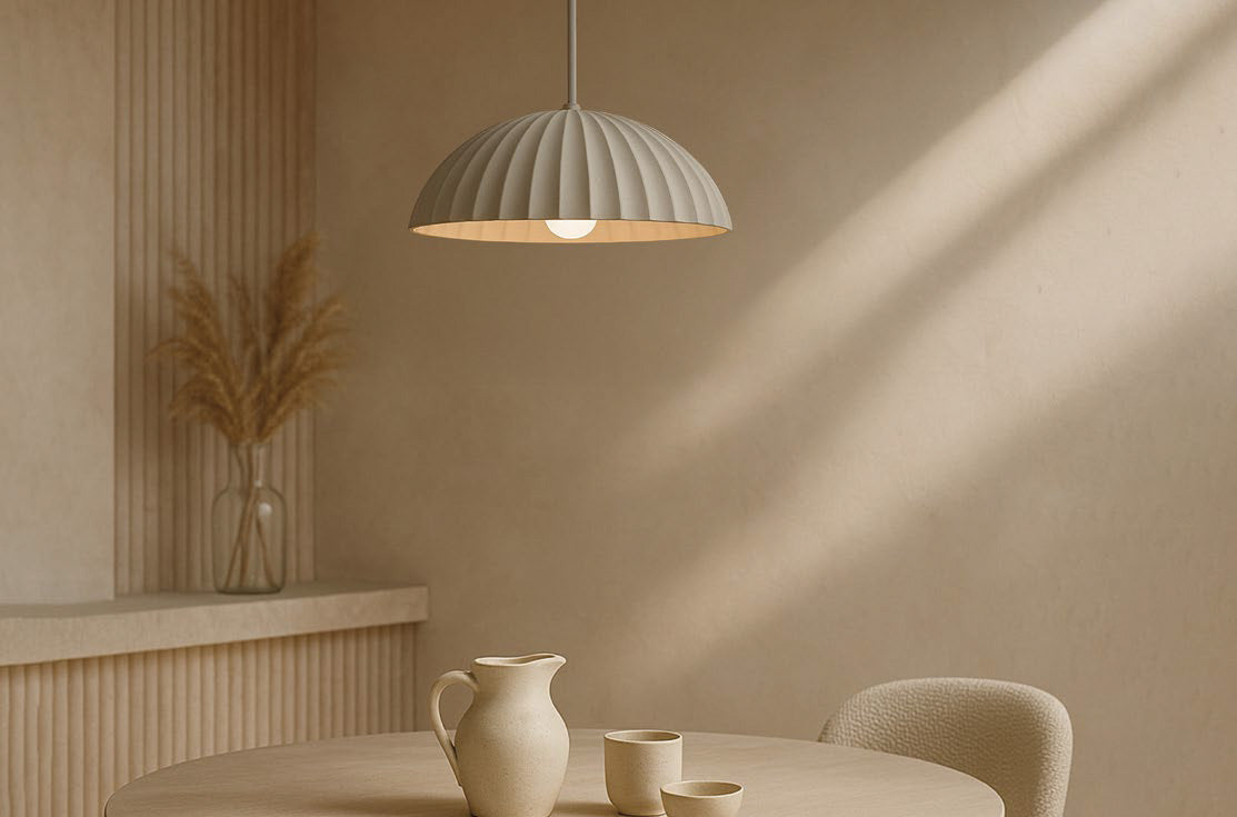 Suspension BASILICA en craie blanche — E25141-CHK — Luminaire Expert