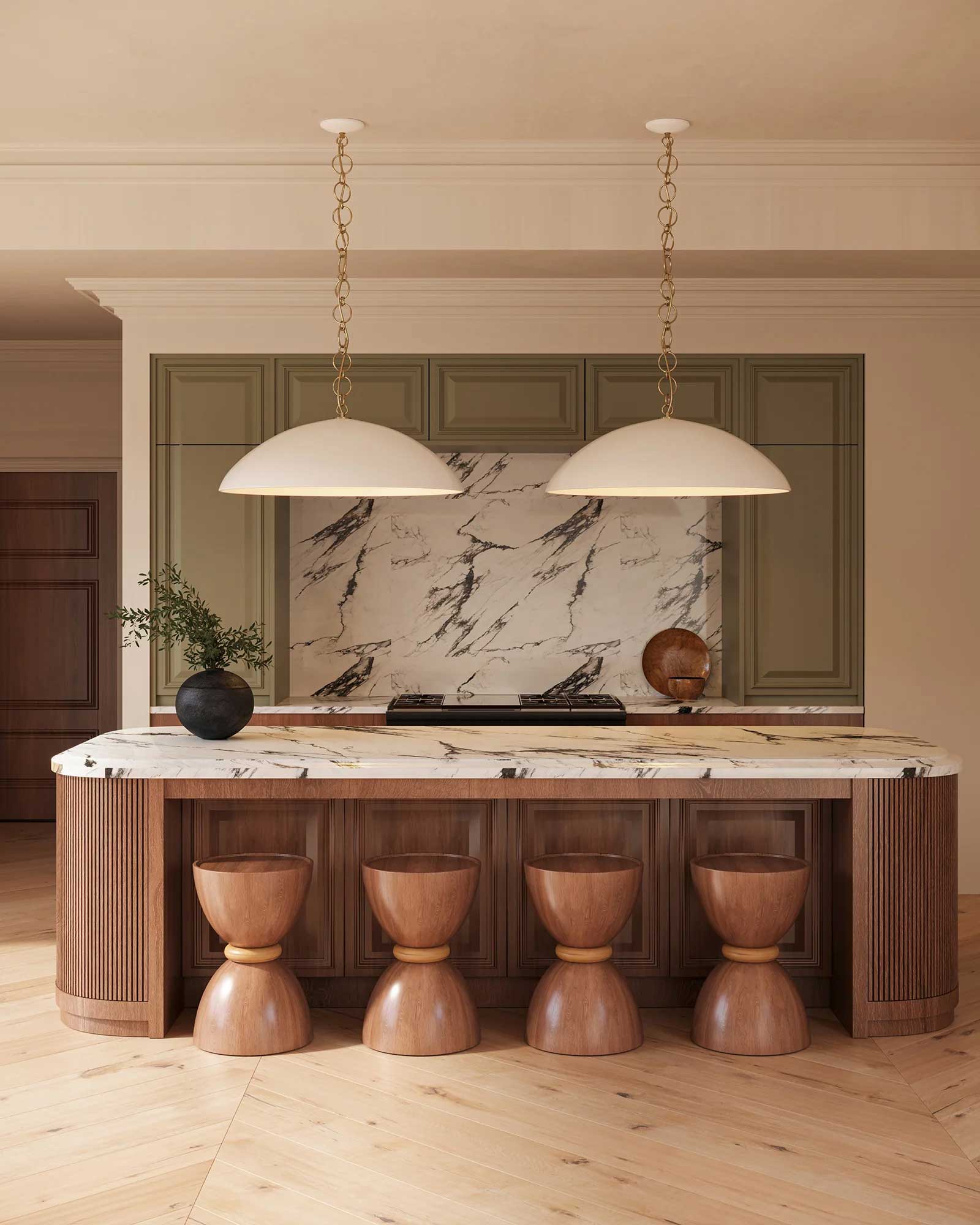 Suspension GRANT en blanc antique — PD423028AW — Luminaire Expert