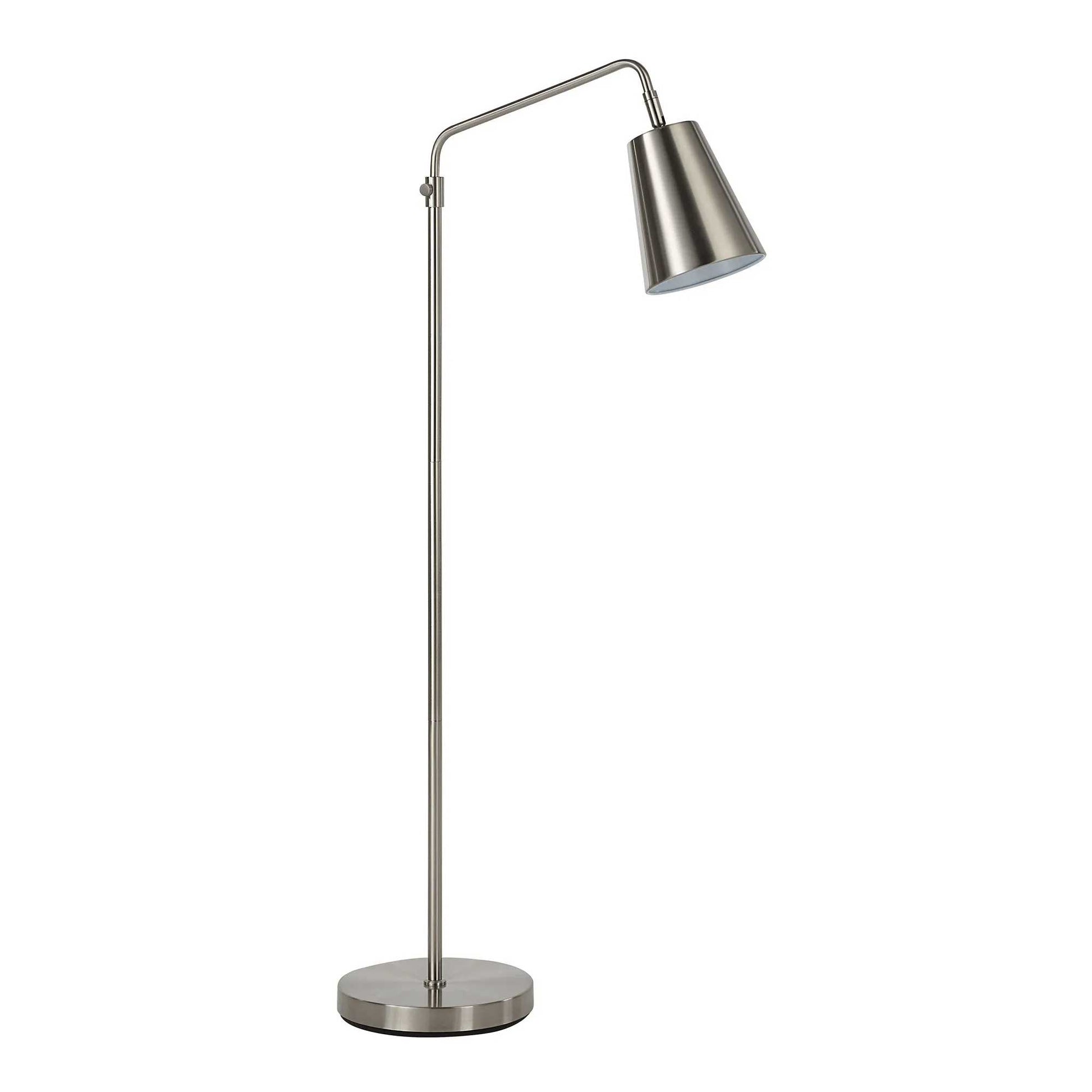 Lampe de plancher NORWICH en nickel brossé — LPF3173 — Luminaire Expert