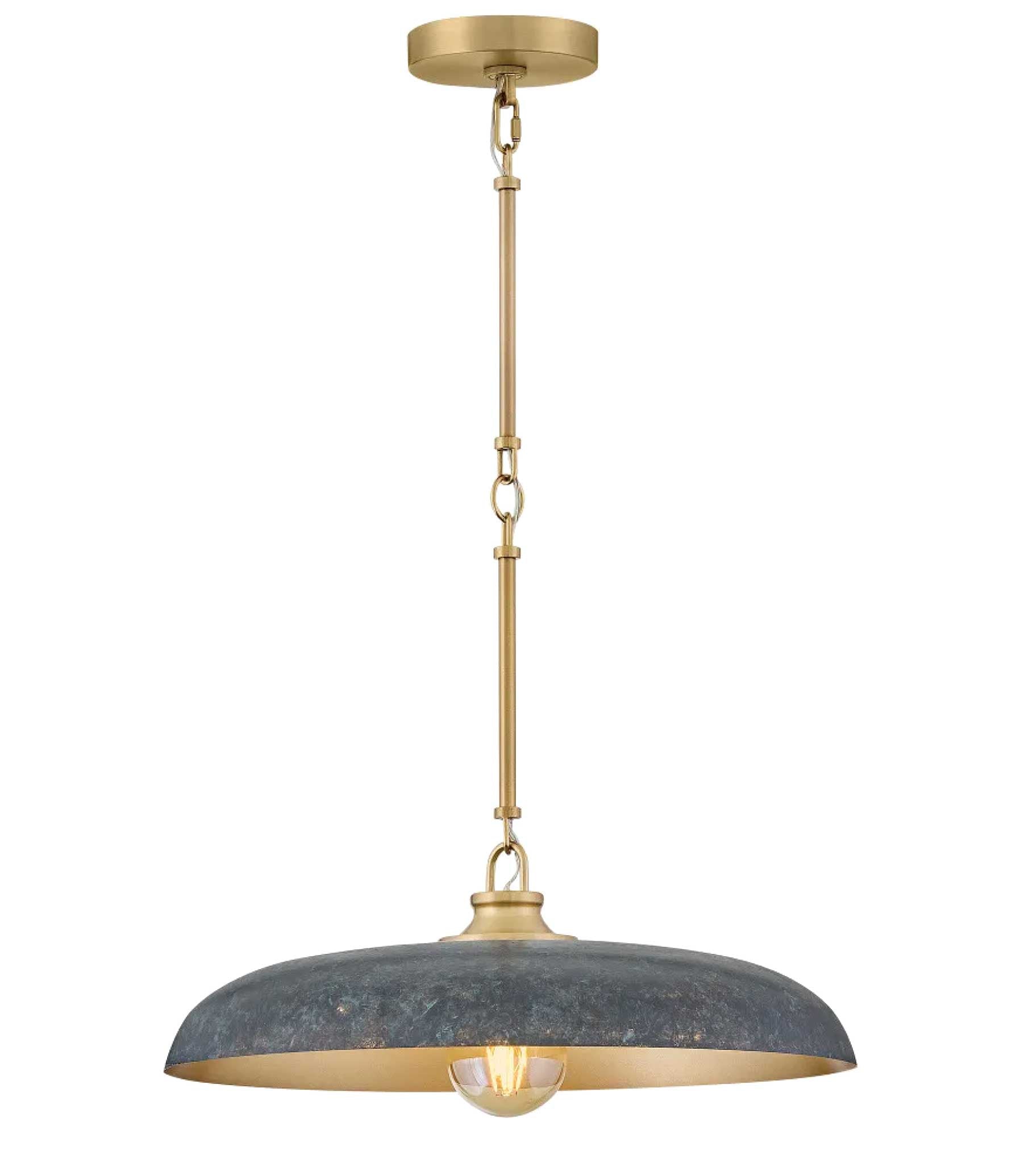 Suspension SADIE en laiton laqué et vert-de-gris antique — 48167LCB-AV — Luminaire Expert