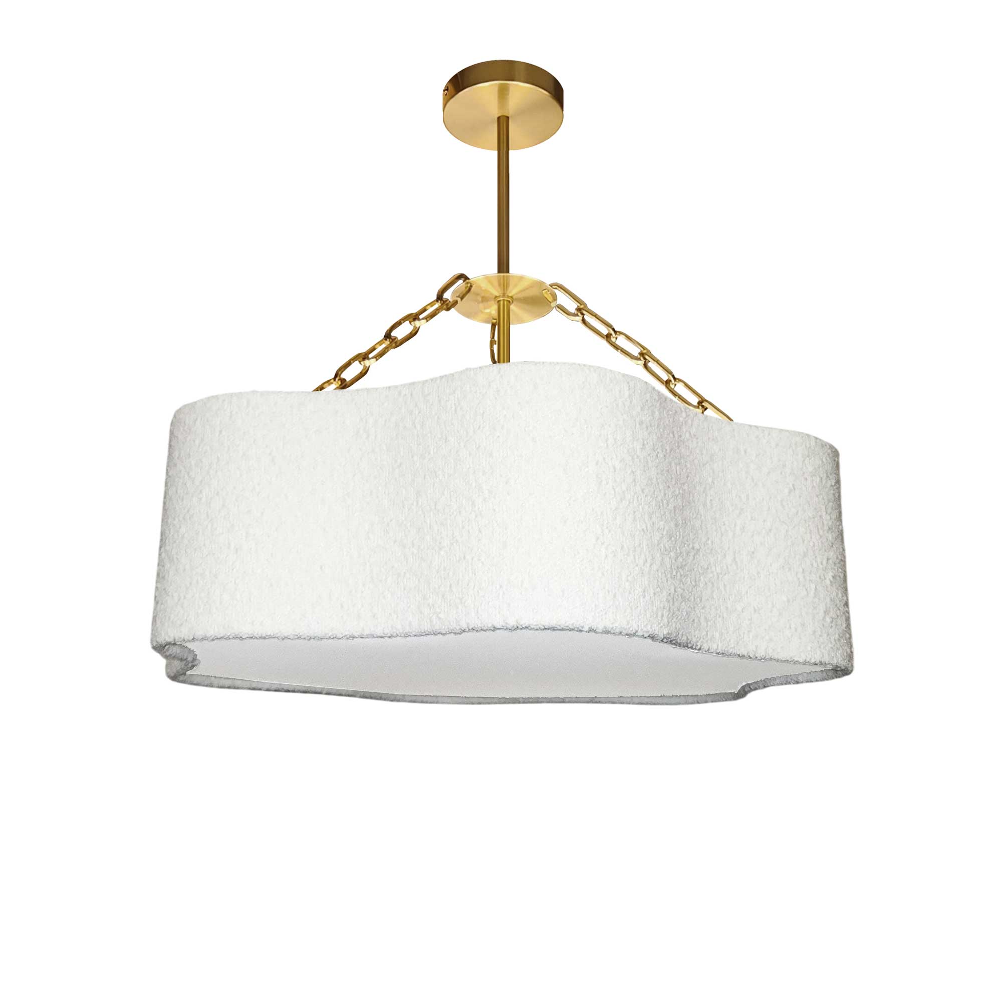 Suspension DALIA en laiton vieilli et blanc — DAL-254C-AGB — Luminaire Expert