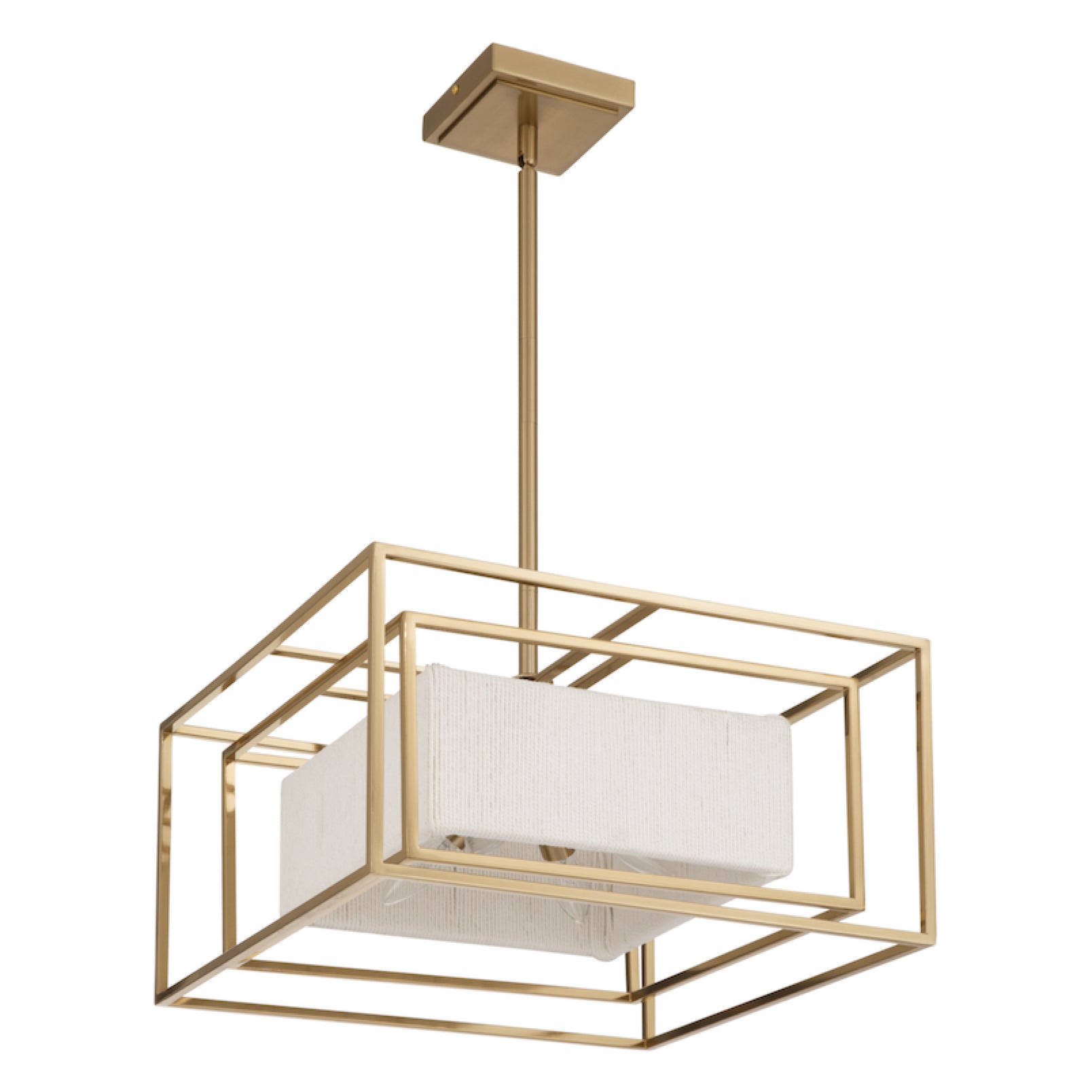 Suspension ABBEY en laiton et crème — 207272A — Luminaire Expert