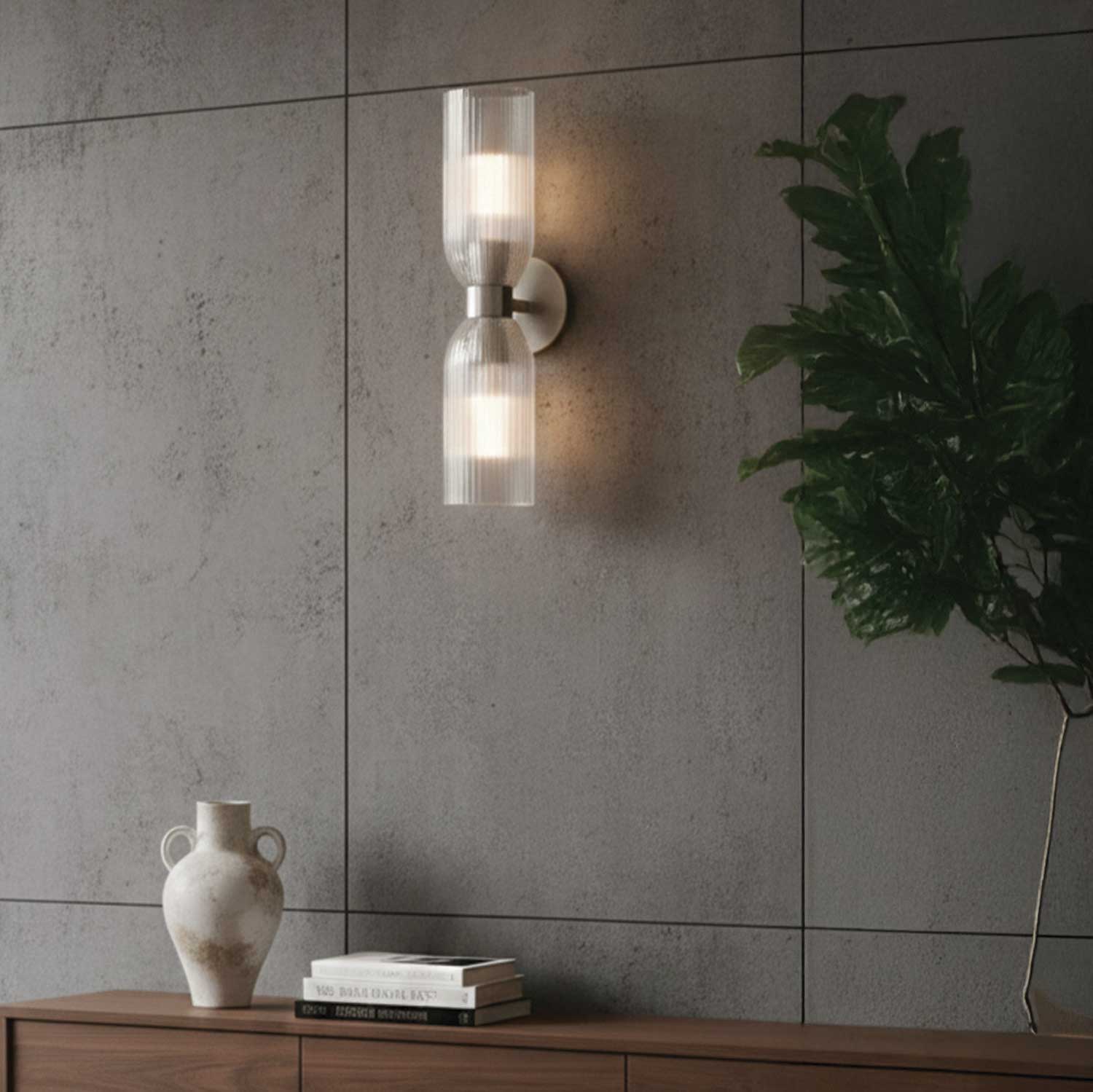 Applique murale OMARION en nickel brossé — IWF1252A02BN — Luminaire Expert