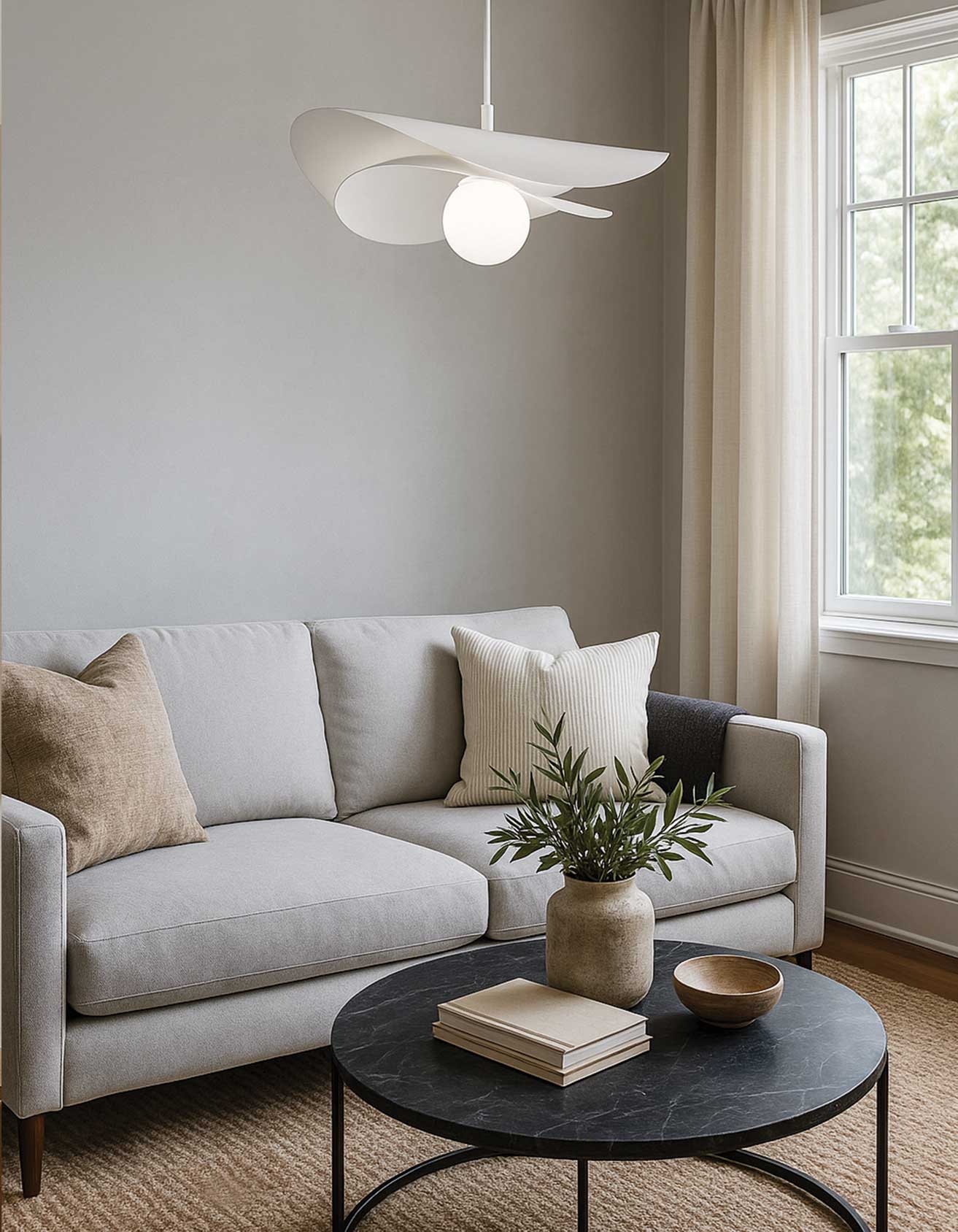 Suspension PAVEN en blanc mat — PVN-2015LEDP-MW — Luminaire Expert