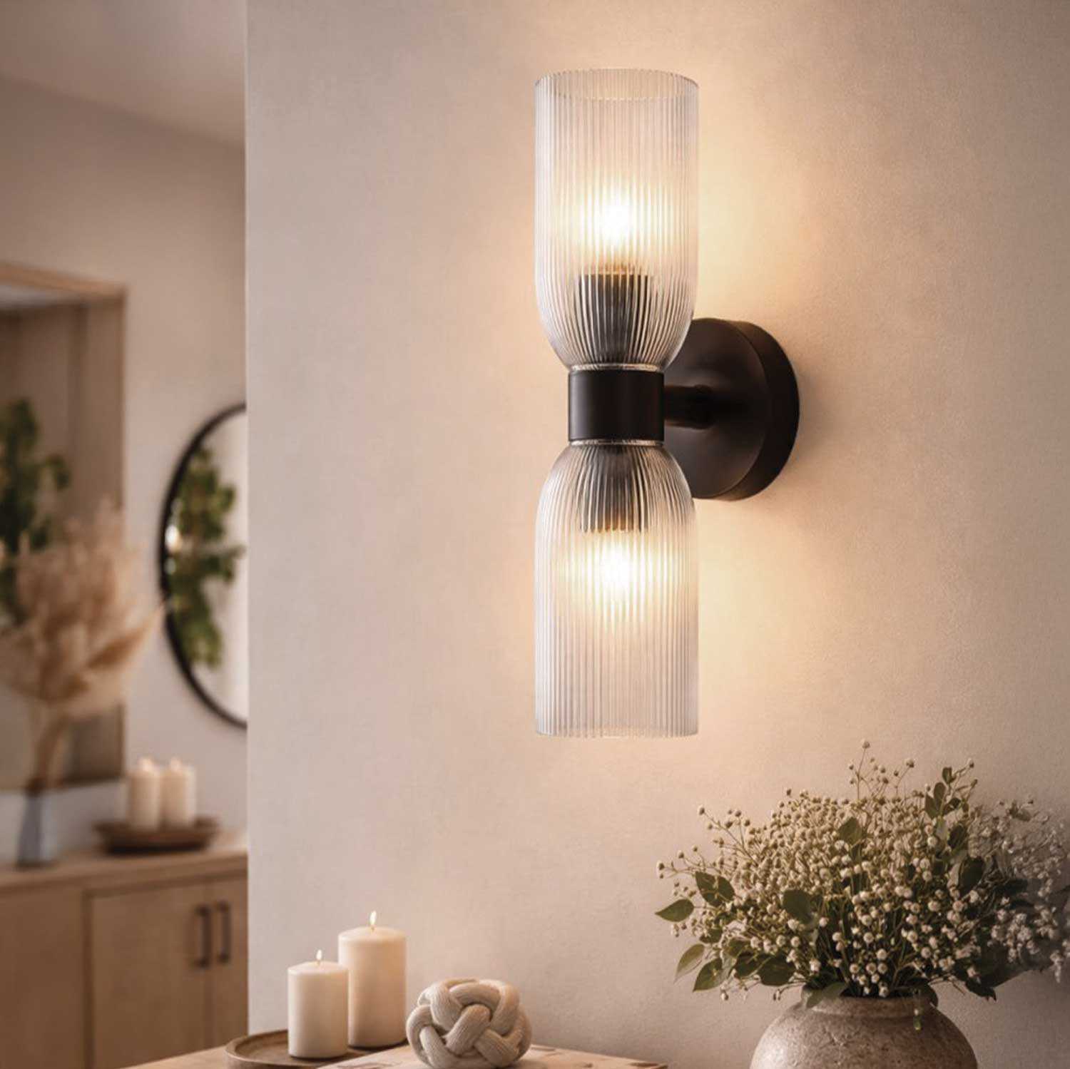Applique murale OMARION en noir mat — IWF1252A02BK — Luminaire Expert